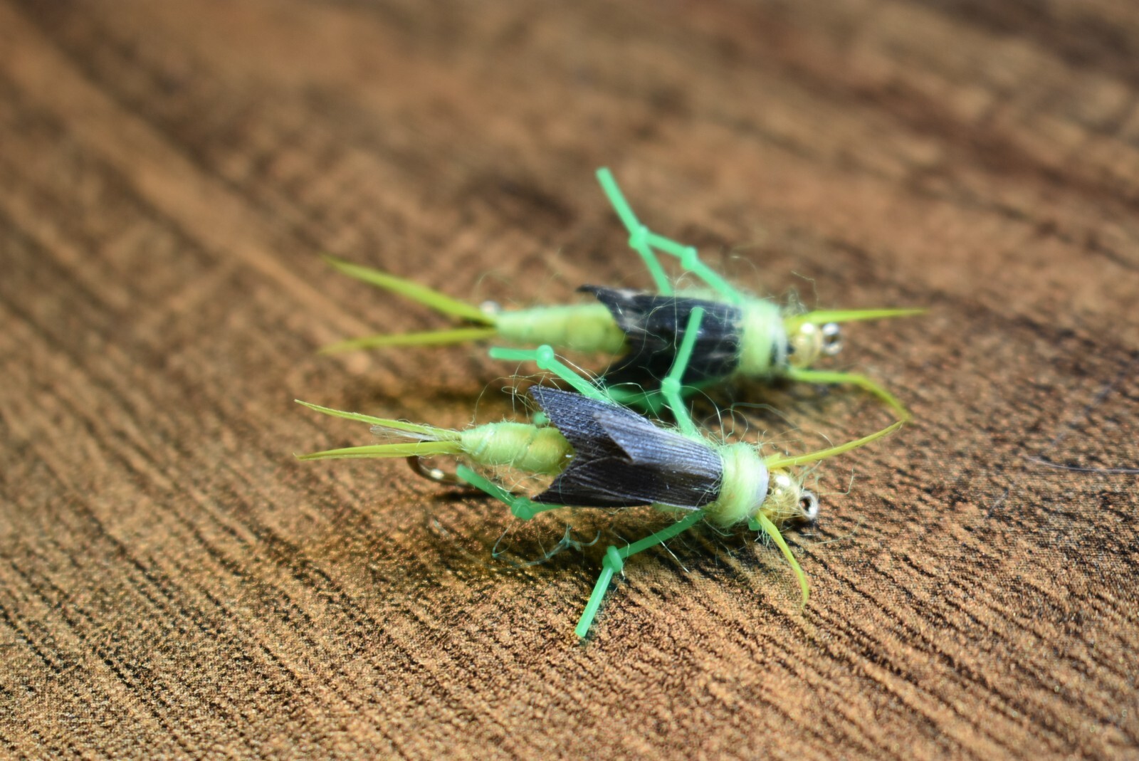 DOUBLE IMPROVED CHARTREUSE STONEFLY Nymph Fly Fishing Flies 1 Fly, U Choose Size