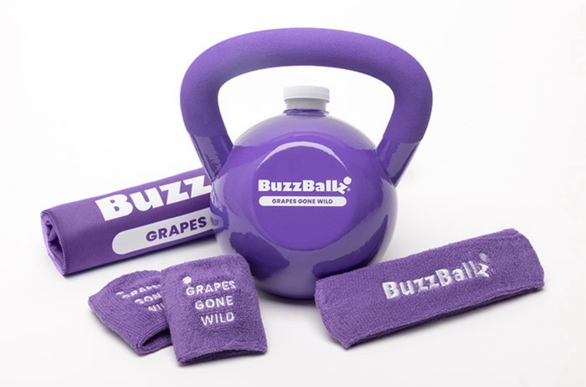 BuzzBallz KettleBallz Novelty Kettlebell Container Kit Empty Grape Promo