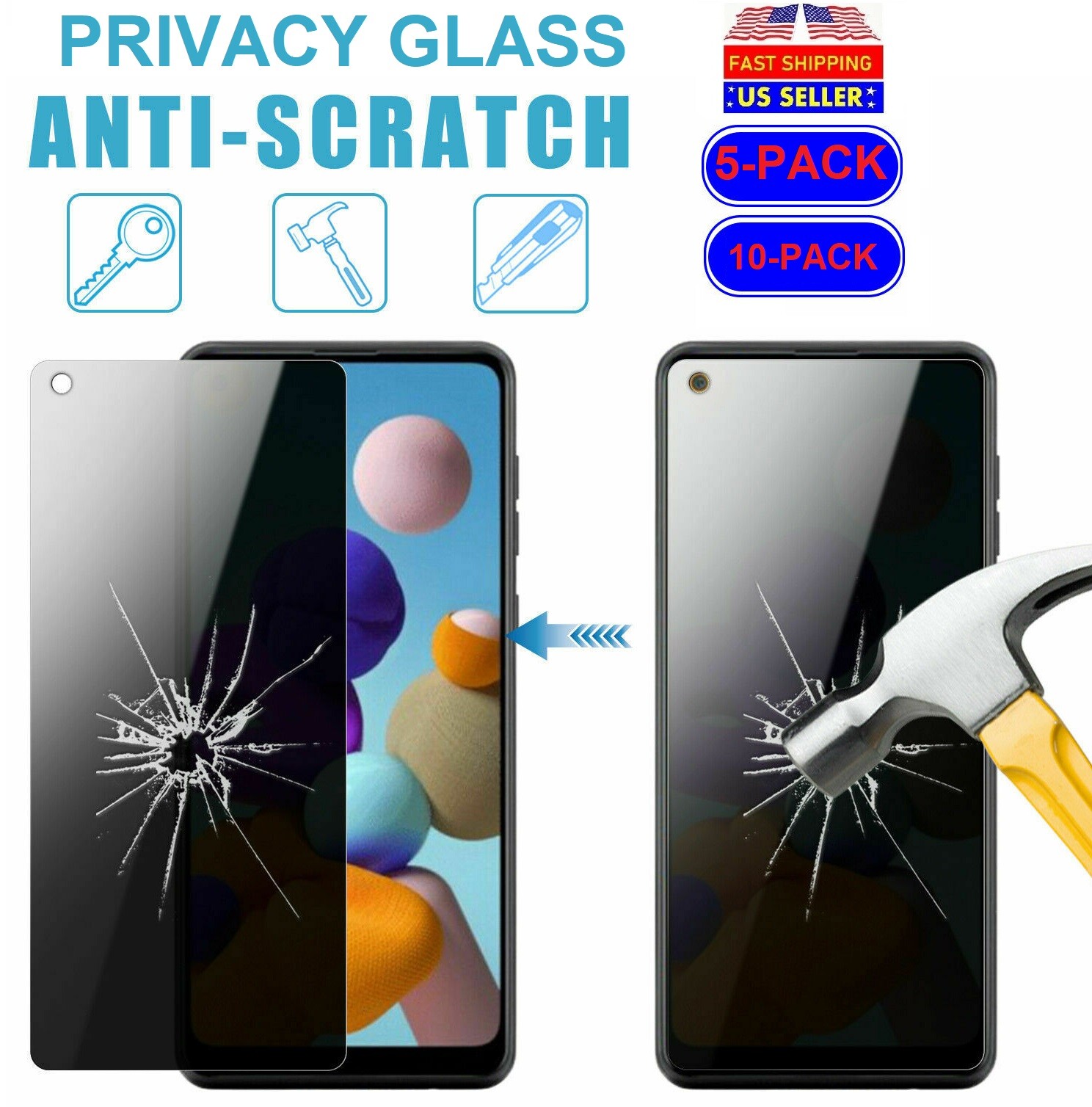 Lot 5/10 Privacy Tempered Glass Screen Protector for Samsung A17/A36/A14/A15/5G