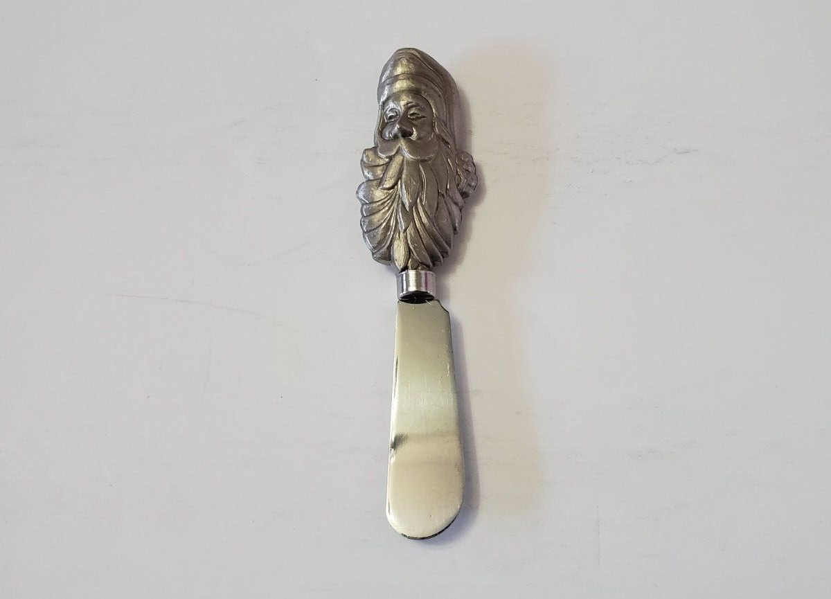 Stainless Steel Silver Santa Claus Cheese Spreader Cocktail Knive