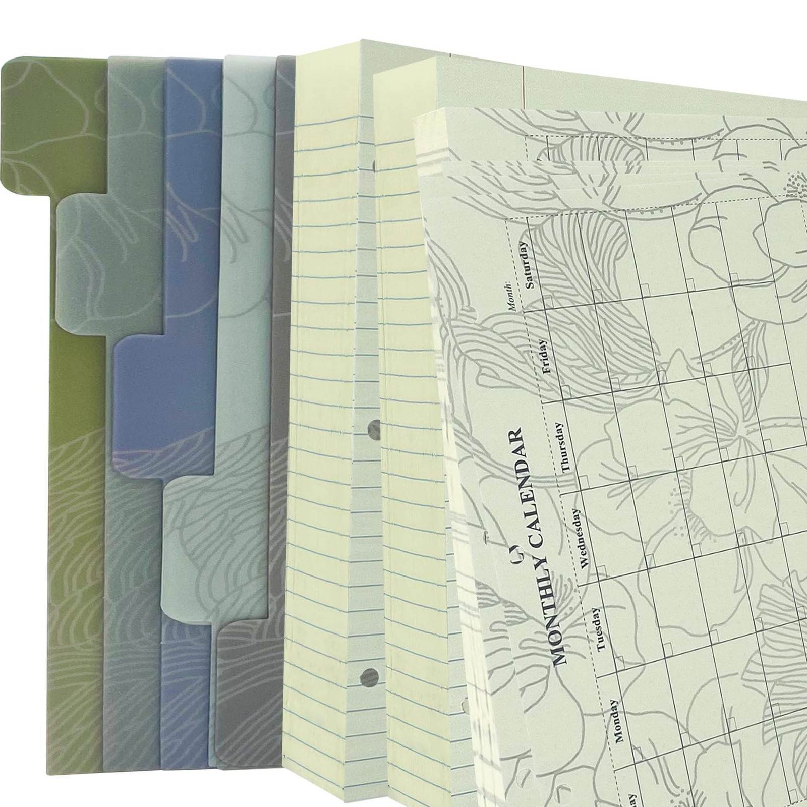 180+28 Mini 3 Ring Binder Paper for 5.5 x 8.5, 3-Hole Loose Leaf Lined Refill...