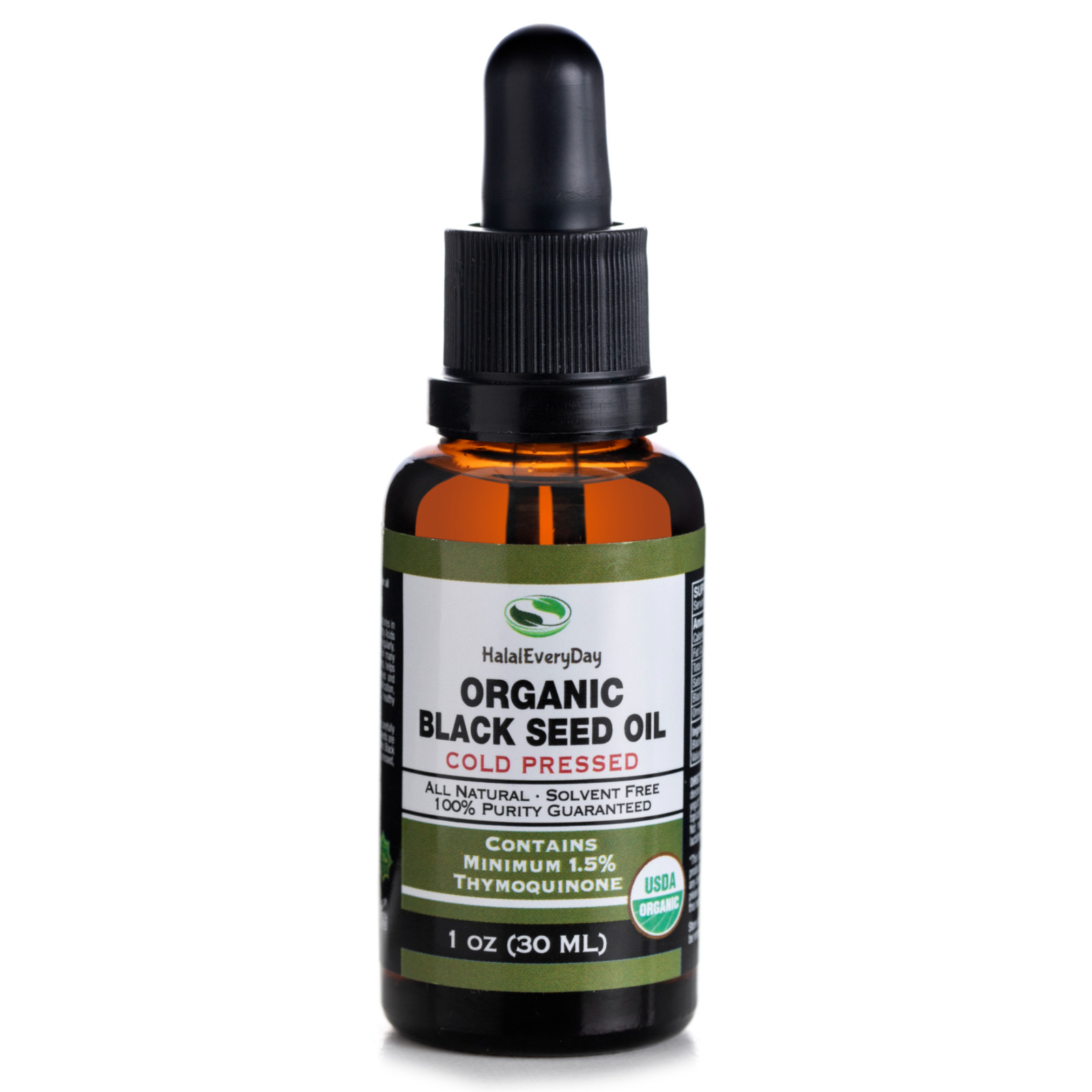 Black Seed Oil 1 oz - USDA Organic 100% Pure Cold Pressed Cumin Nigella Sativa