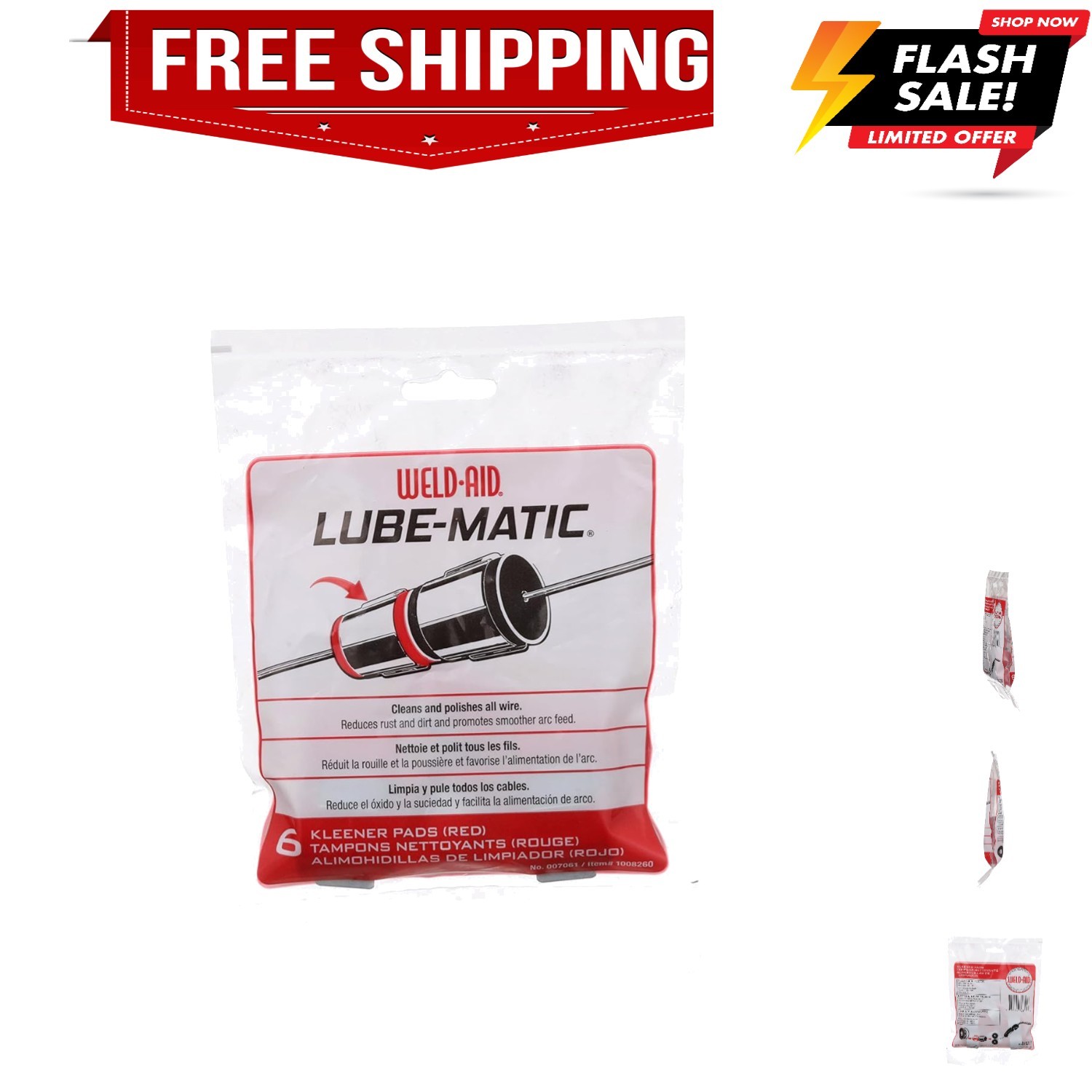 Lube-Matic Wire Kleener Pad, Red Pack of 6
