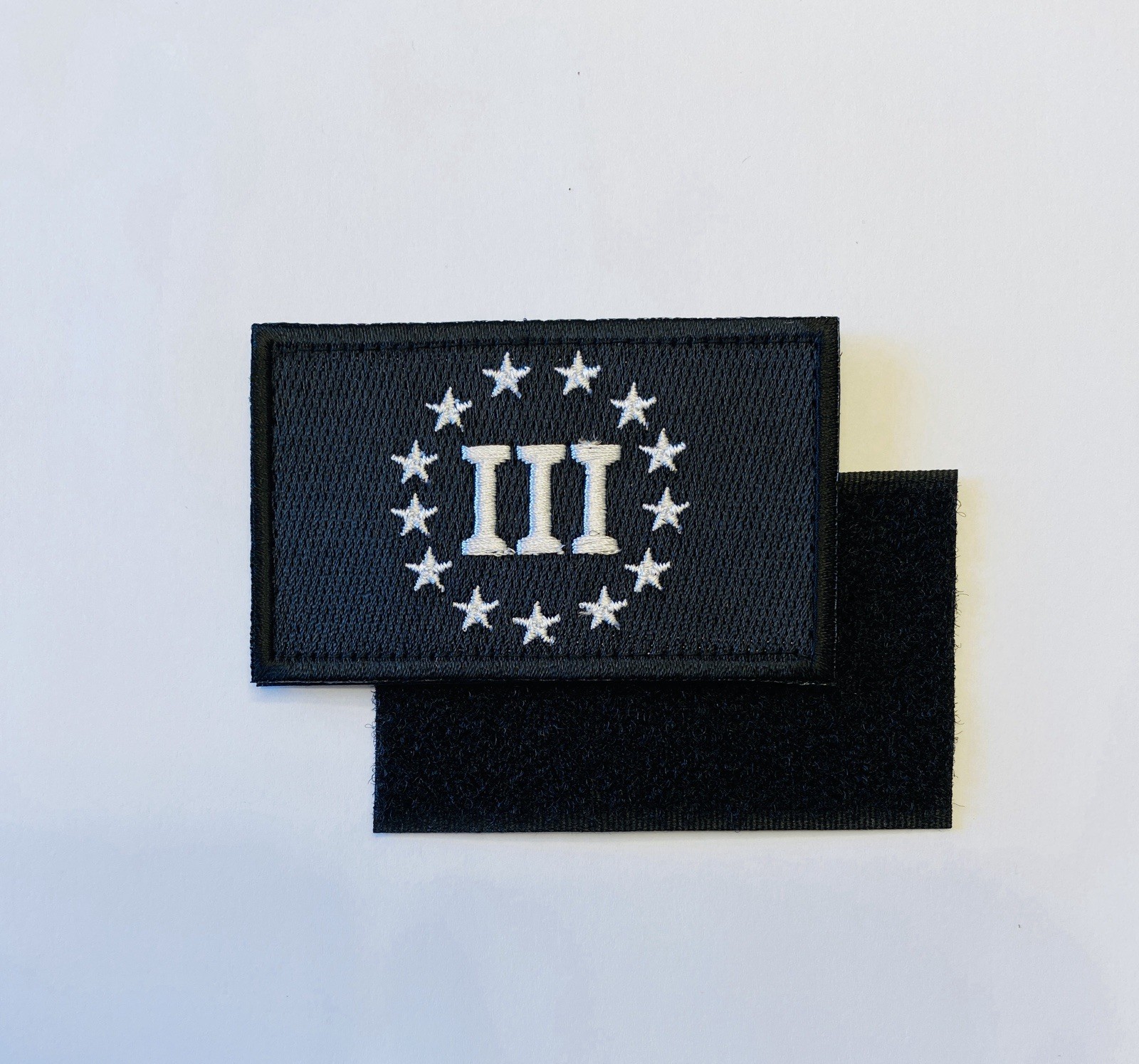 III PERCENT TACTICAL MILITARY MORALE  HOOK & LOOP EMBROIDERED  PATCH