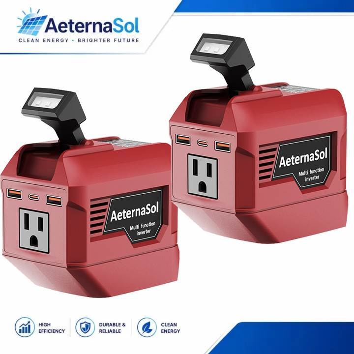 2-Pack 250W Portable Inverter Milwaukee M18 18V Battery AC Outlet 3 USB Ports