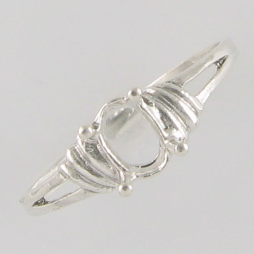 PRE-NOTCHED 6X4 OVAL SOLITAIRE RING .925 STERLING SILVER CR8SS