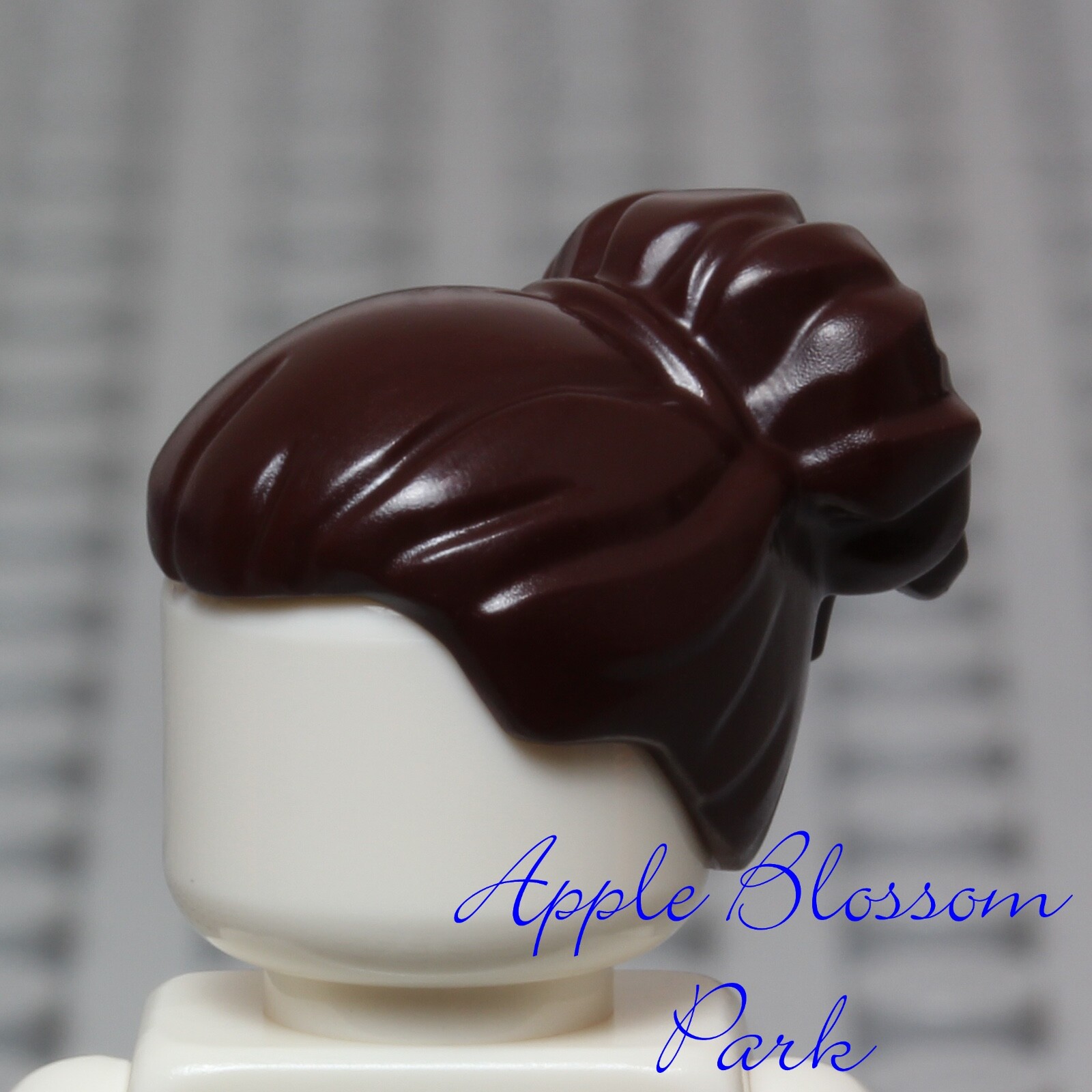 NEW Lego Female Girl Minifig Dark BROWN HAIR - Short Up-do Head Gear w/Bun Knot
