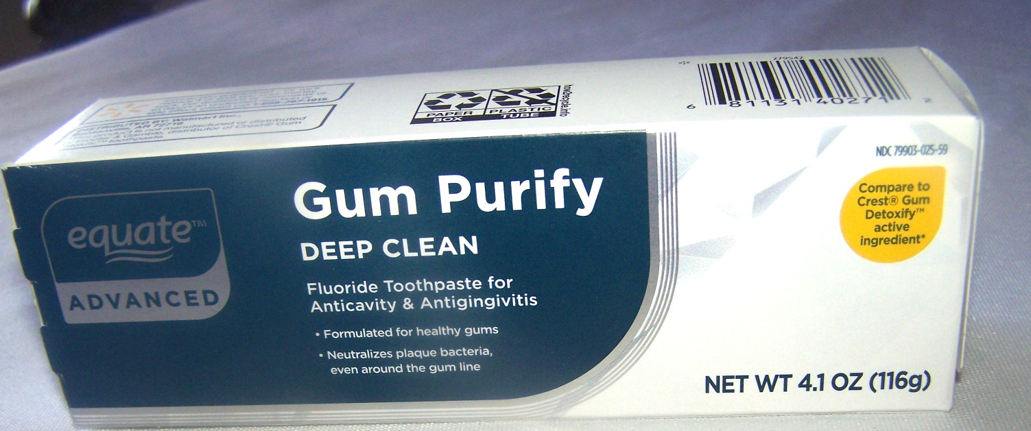 Equate Deep Clean Gum Purify Toothpaste with Fluoride, 4.1 oz (116g)