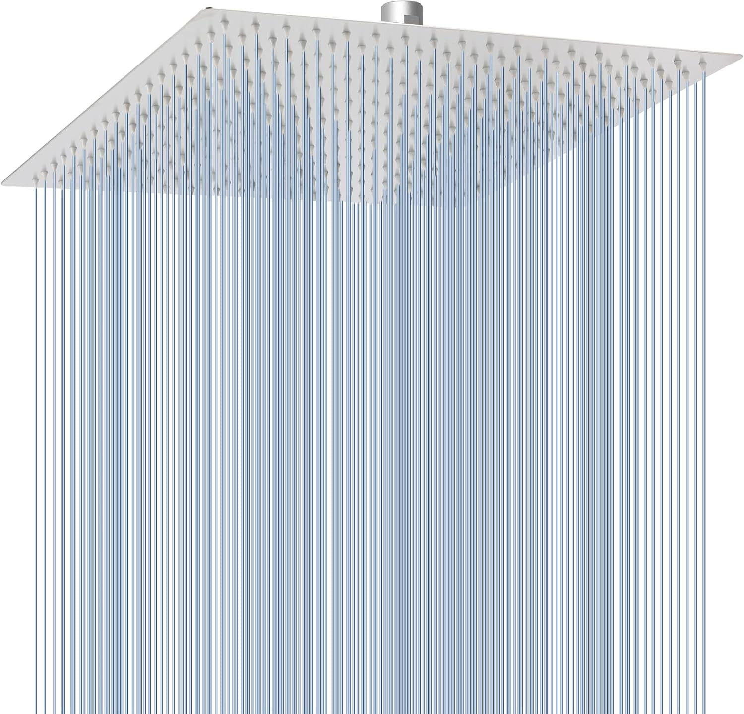 Oversize Rain Shower Head - High Flow Square Rainfall Showerhead - Waterfall Ful