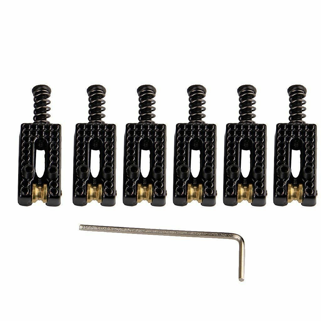Guitar Roller Bridge Tremolo Saddles Surfing 6pcs Set Wrench for Fender Strat E