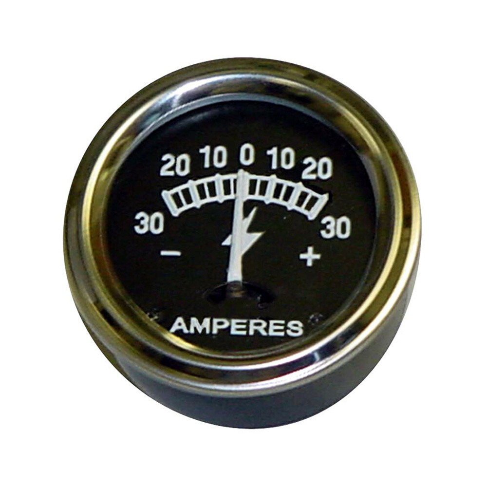 30 Amp Meter Ammeter Tractor Auto Equipment - Chrome Non Lighted