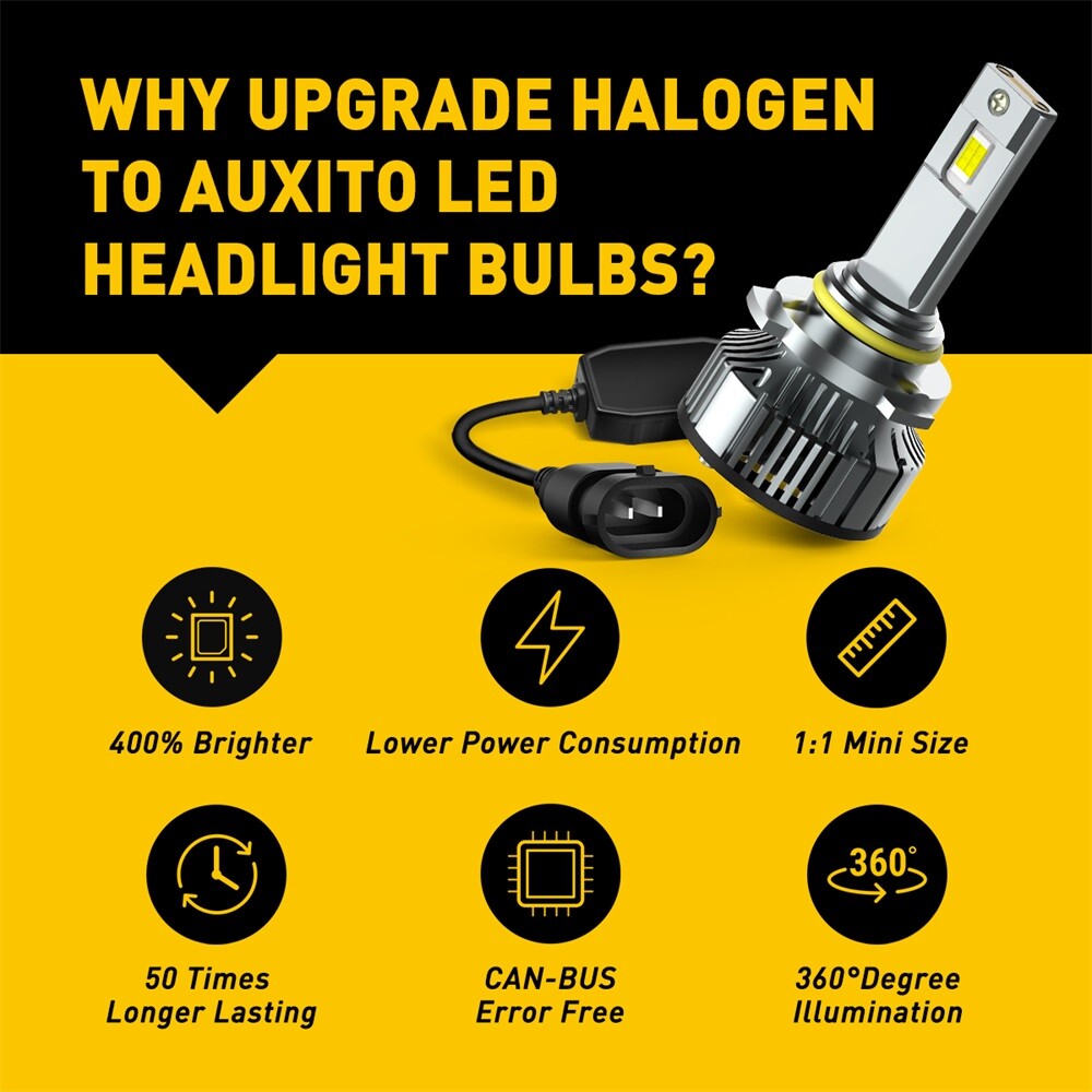 AUXITO 9006 HB4 LED Headlight Bulbs Low Beam Super Bright White Conversion Kit
