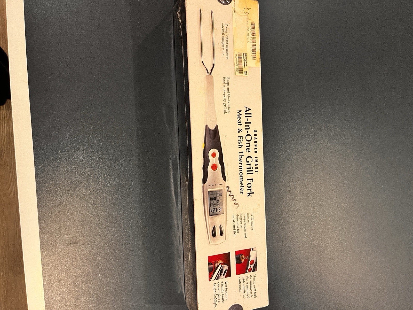 SHARPER IMAGE ALL IN OINE GRILL FORK MEAT & FISH THERMOMETER
