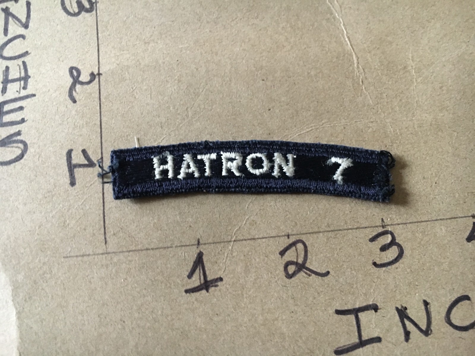 US NAVY SHOULDER STRIP TAB *** rocker *** Patch Hatron 7