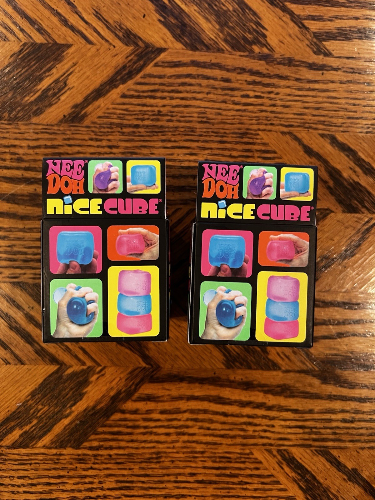 Nee Doh Nice Cube Super Solid Squish. Set of 2- Blue & Purple