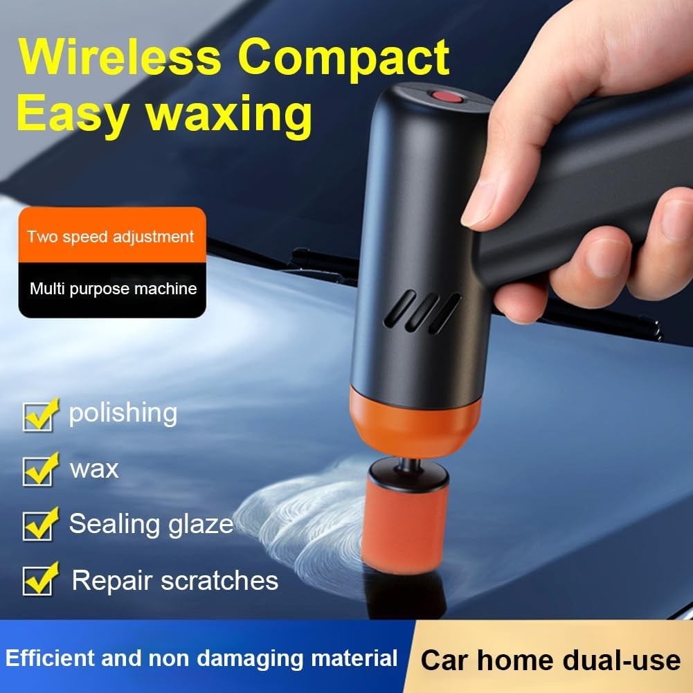 Cordless Car Buffer Polisher Kit Rotary Polishing Machine 3000-6500RPM 2 Speeds