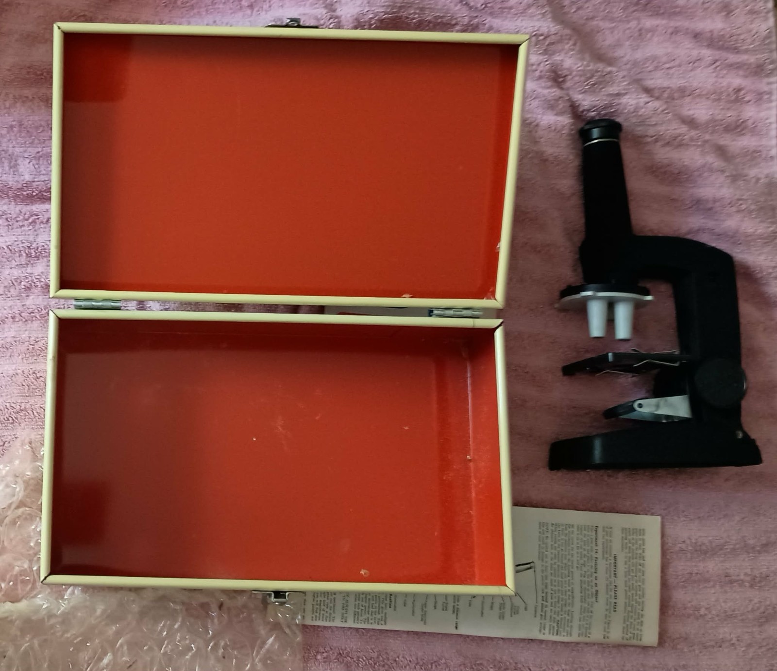 Vintage Gilbert Microcraft Microscope Set W/Metal Case-Milben Slide Making Set