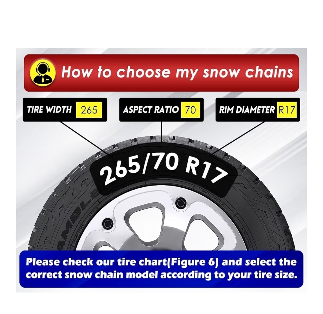 Snow-Chains Auto Fixing 1 Min Quick Installation Tire-Chains, Heavy-Duty...