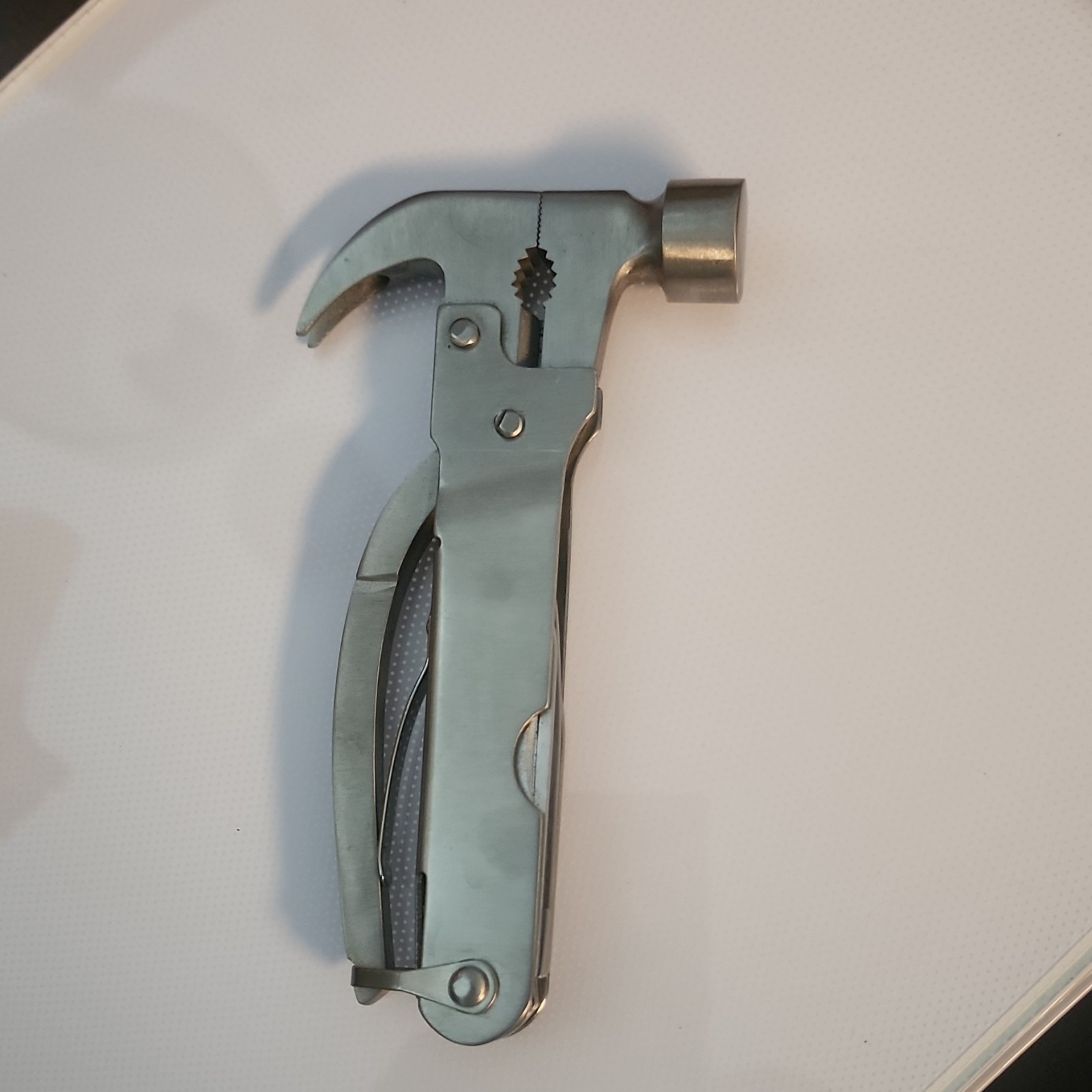 Folding Multi-Tool Hammer & Pliers Combo w/ Knife Blade, Wrench Insert