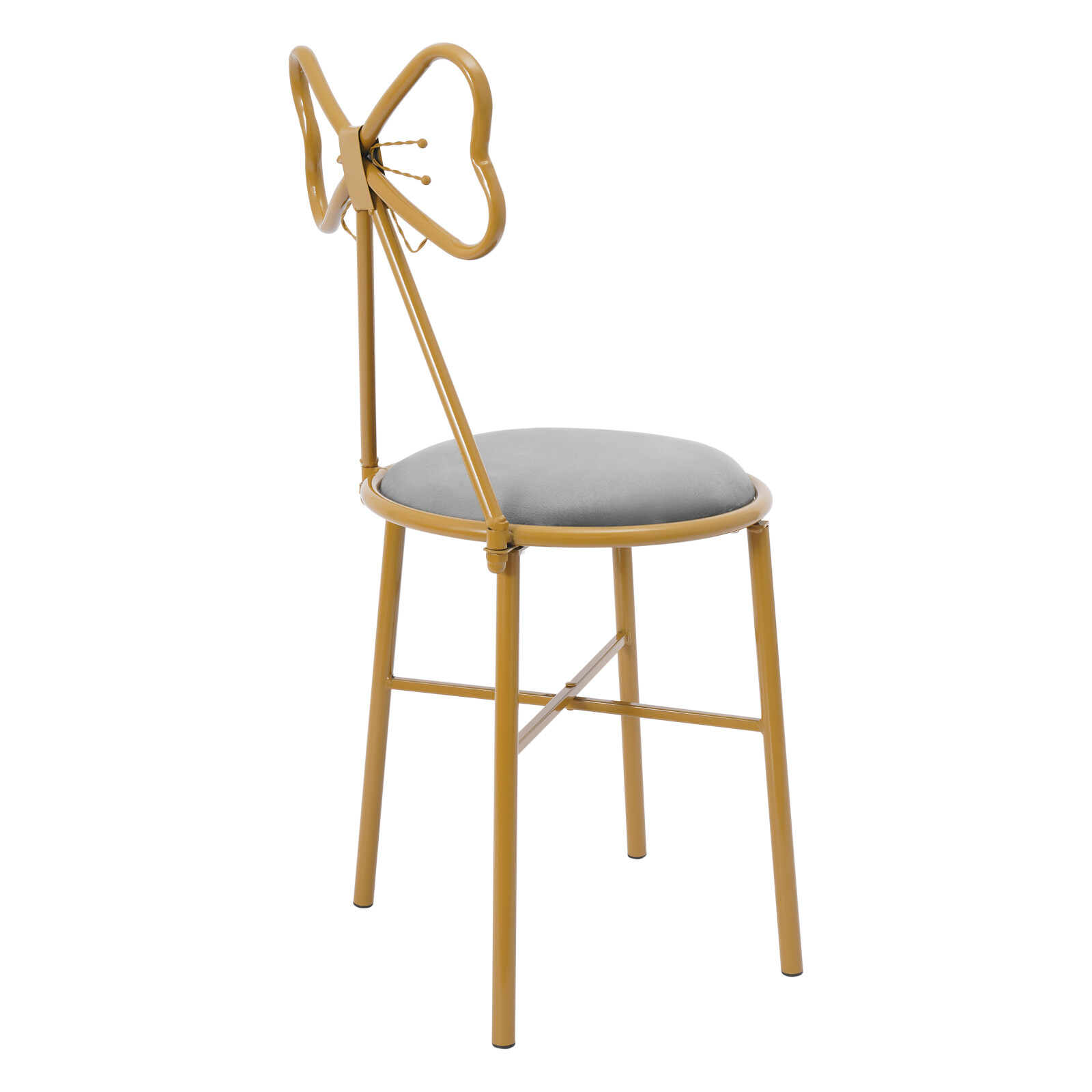 Grey Modern Chair Butterfly-shaped Backrest Chair For Dining Makeup 34*34*80cm