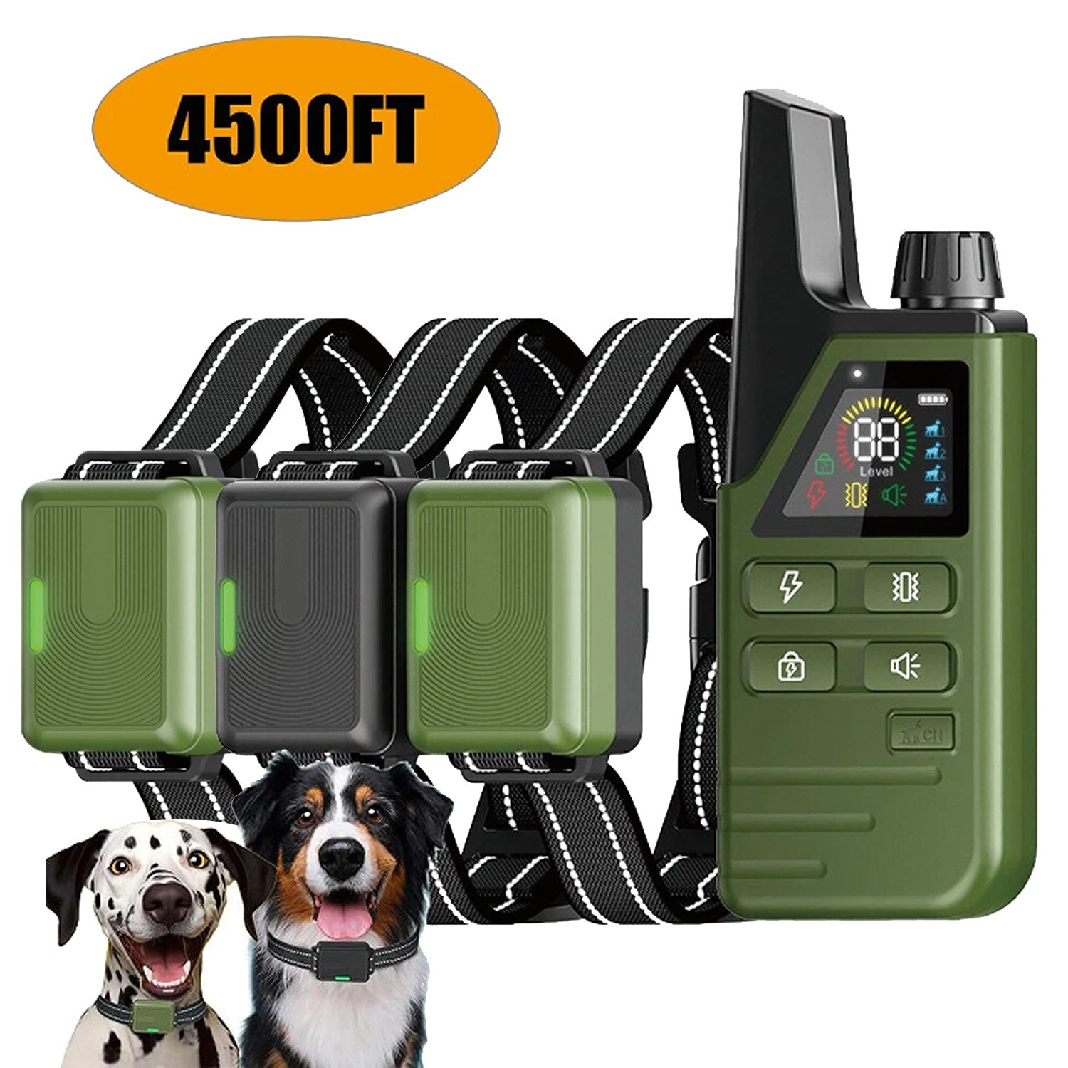 1-3 Dogs Shock Collar 4500FT Dog Training Collar with Remote Waterproof E-Collar