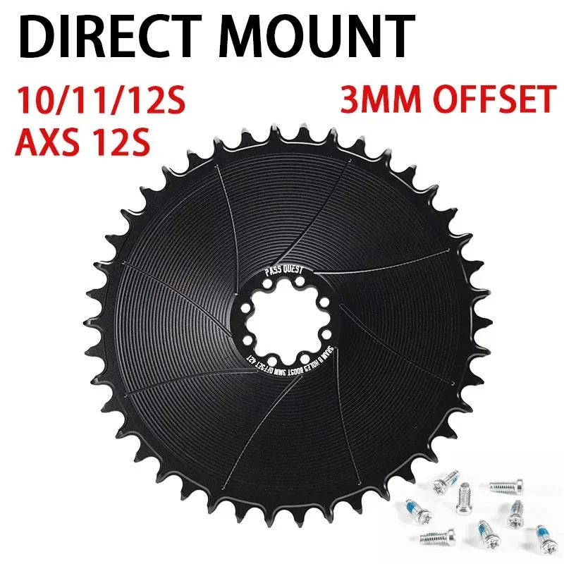 3mm Offset 8 Bolt Road Bike Narrow Wide Direct Mount Chainring 38-54T for Crank