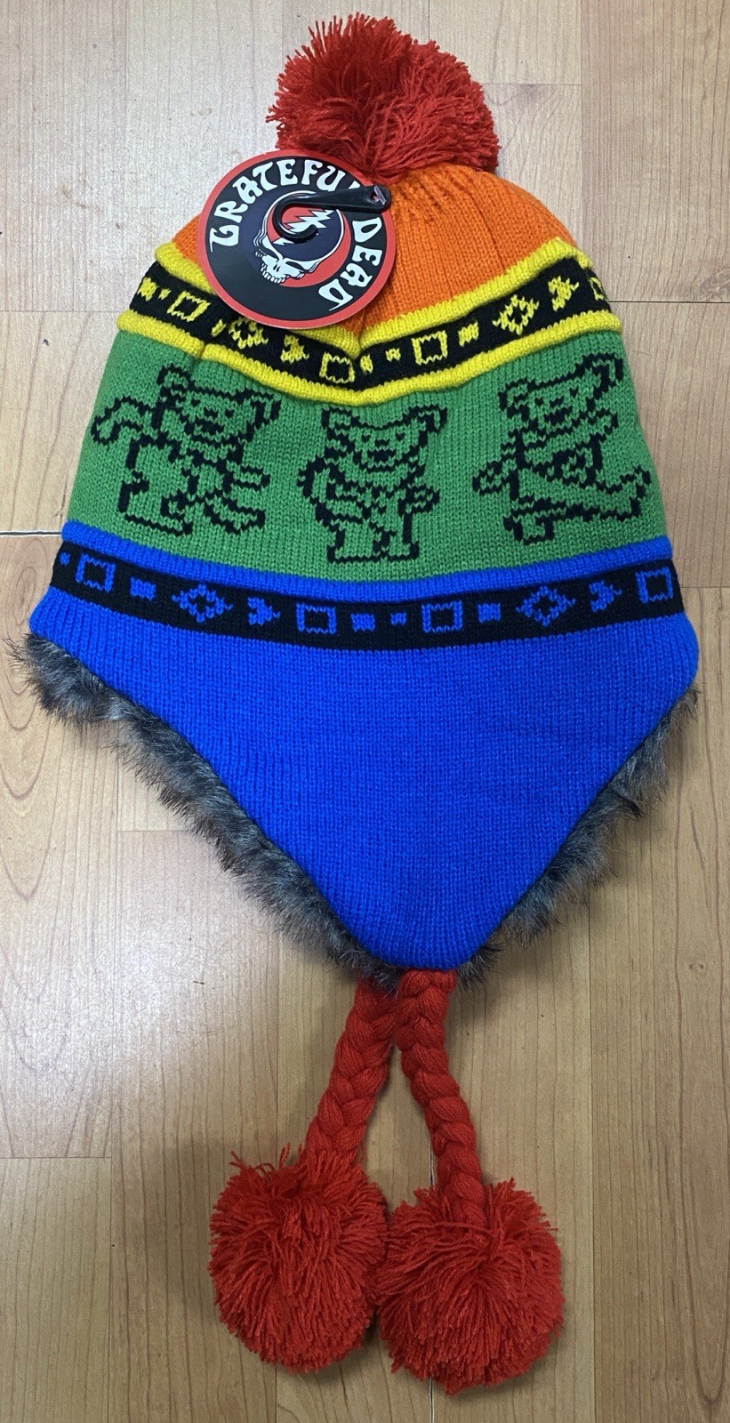 Grateful Dead Dancing Bear Laplander Adult Hat Winter Flaps Warm New