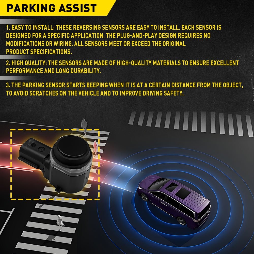4pcs For Ford Focus 2015-2018 Parking Distance Reverse Sensor Alarm Front Rear
