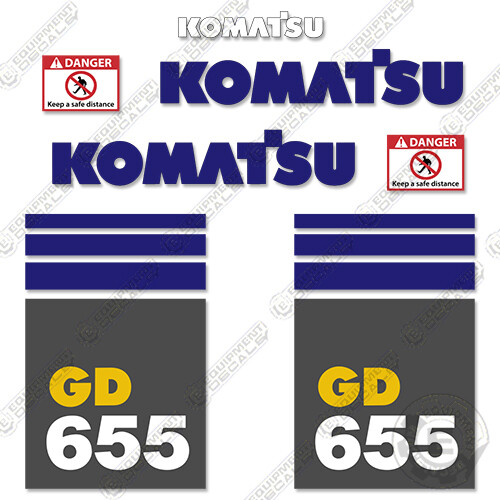 Fits Komatsu GD655-3 Decal Kit Motor Grader Replacement Sticker Set