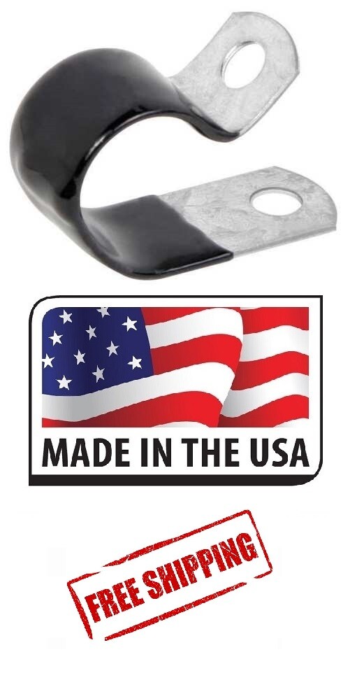 (25) 1/4 Galvanized vinyl coated closed clamps for tubing and wiring 1/4" inch
