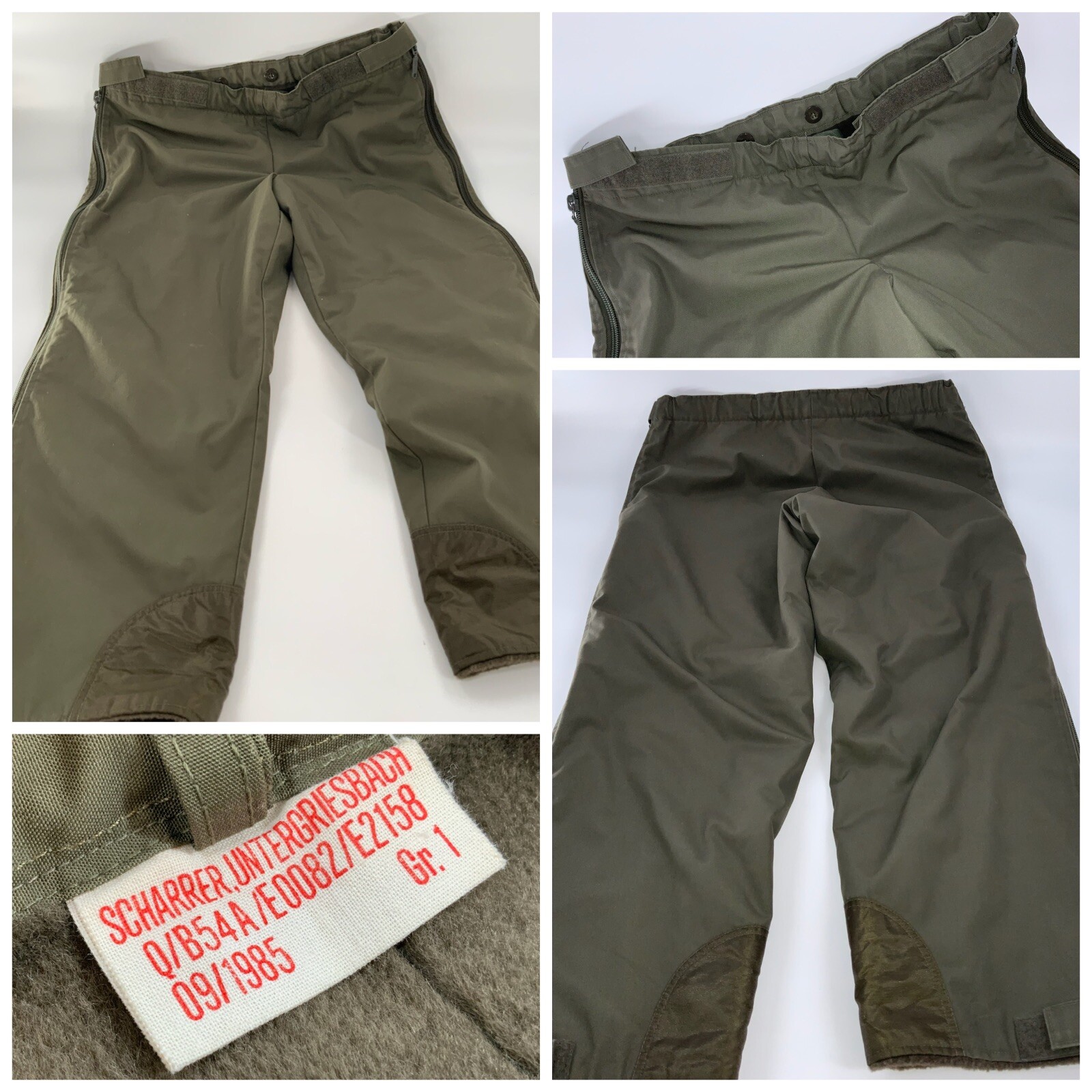 Scharrer Untergriesbach 1985 German Military Snow Pants M 38x26 Green YGI B2-263
