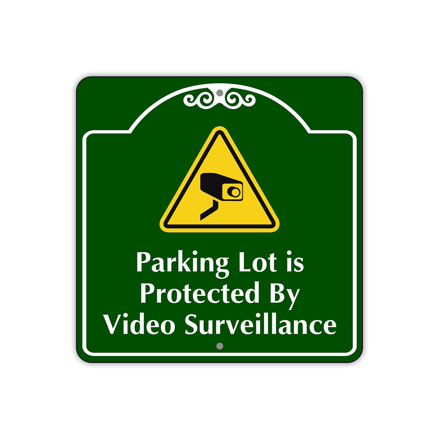 Parking Lot Is Protected By Video Surveillance Aluminum Metal Sign 12"x12"