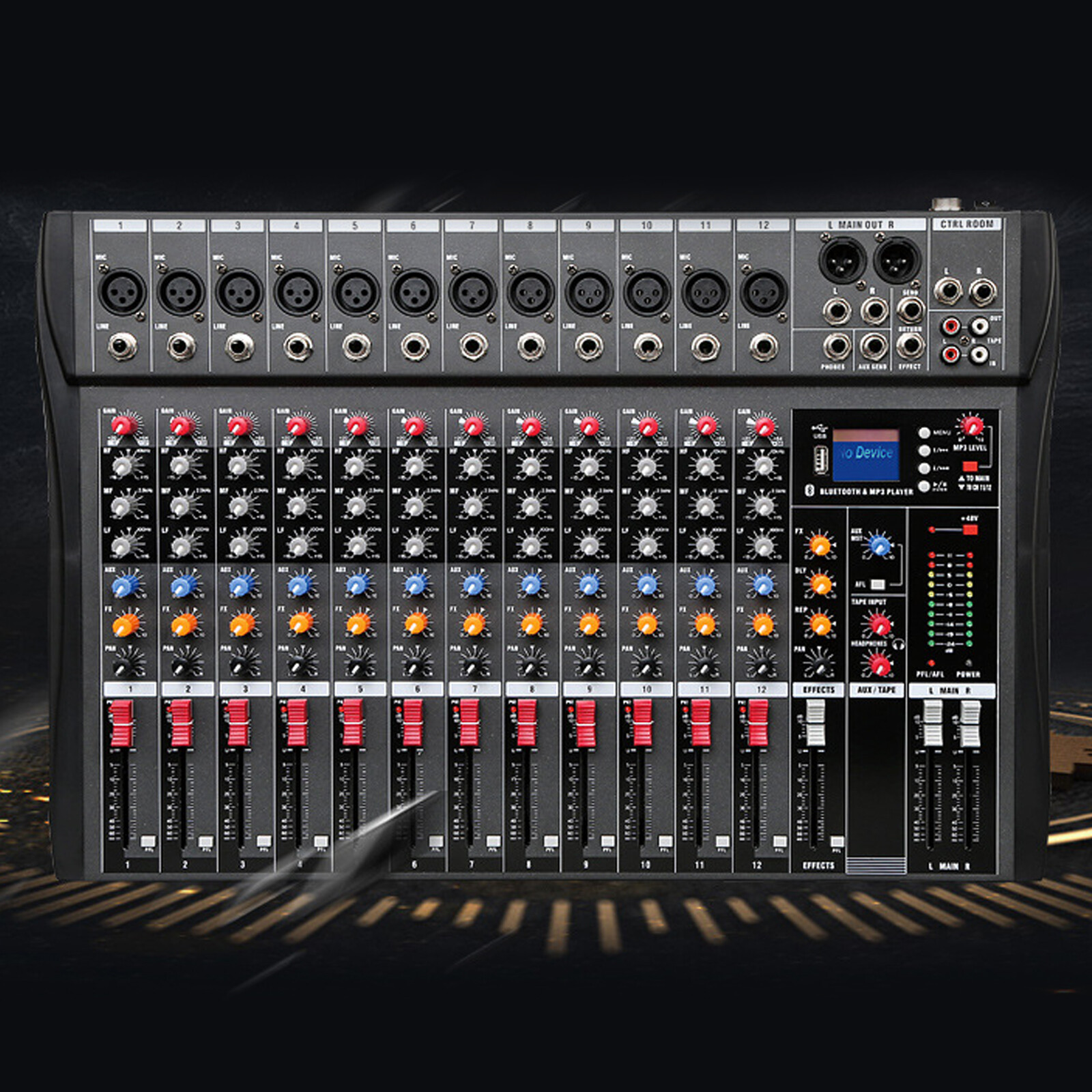 12 Channel Powered Bluetooth Studio Mixer Digital Mixer Mixing Console USB New