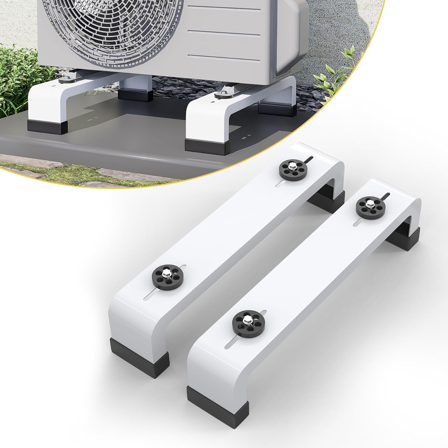 Mini Split Ground Stand,Heavy Duty Adjustable Mini Split Stand Condenser Stand f
