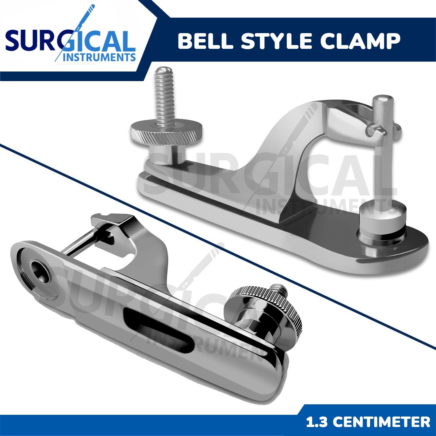 Bell-Type Pediatric Surgical Clamp 1.3 cm Stainless Steel German Grade
