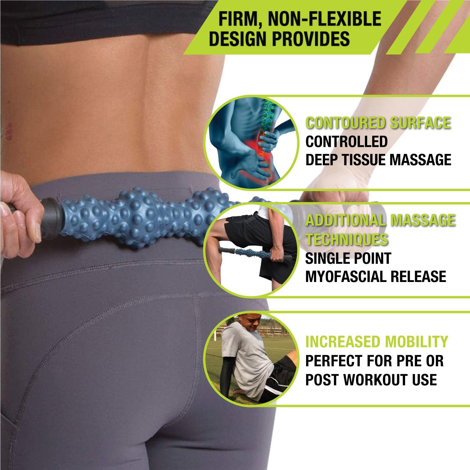Pro Tec RM Extreme 21 Contoured Massage Roller Deep Tissue Support Travel Ready