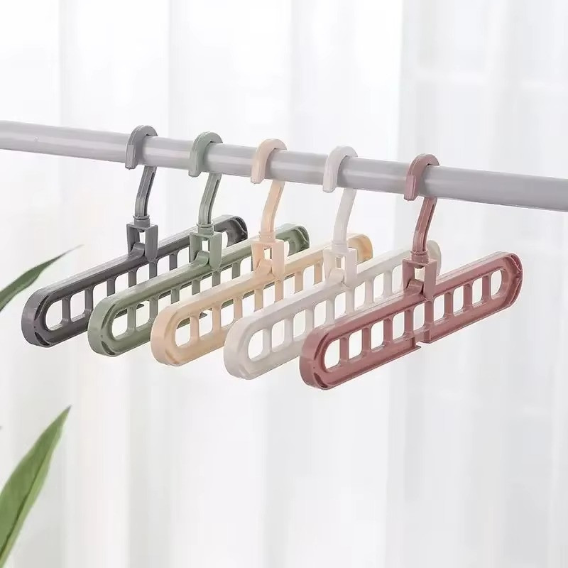 3D Folding Hanger 9 Hole Rotating Magic Closet Organizer Space Saver 1pcs