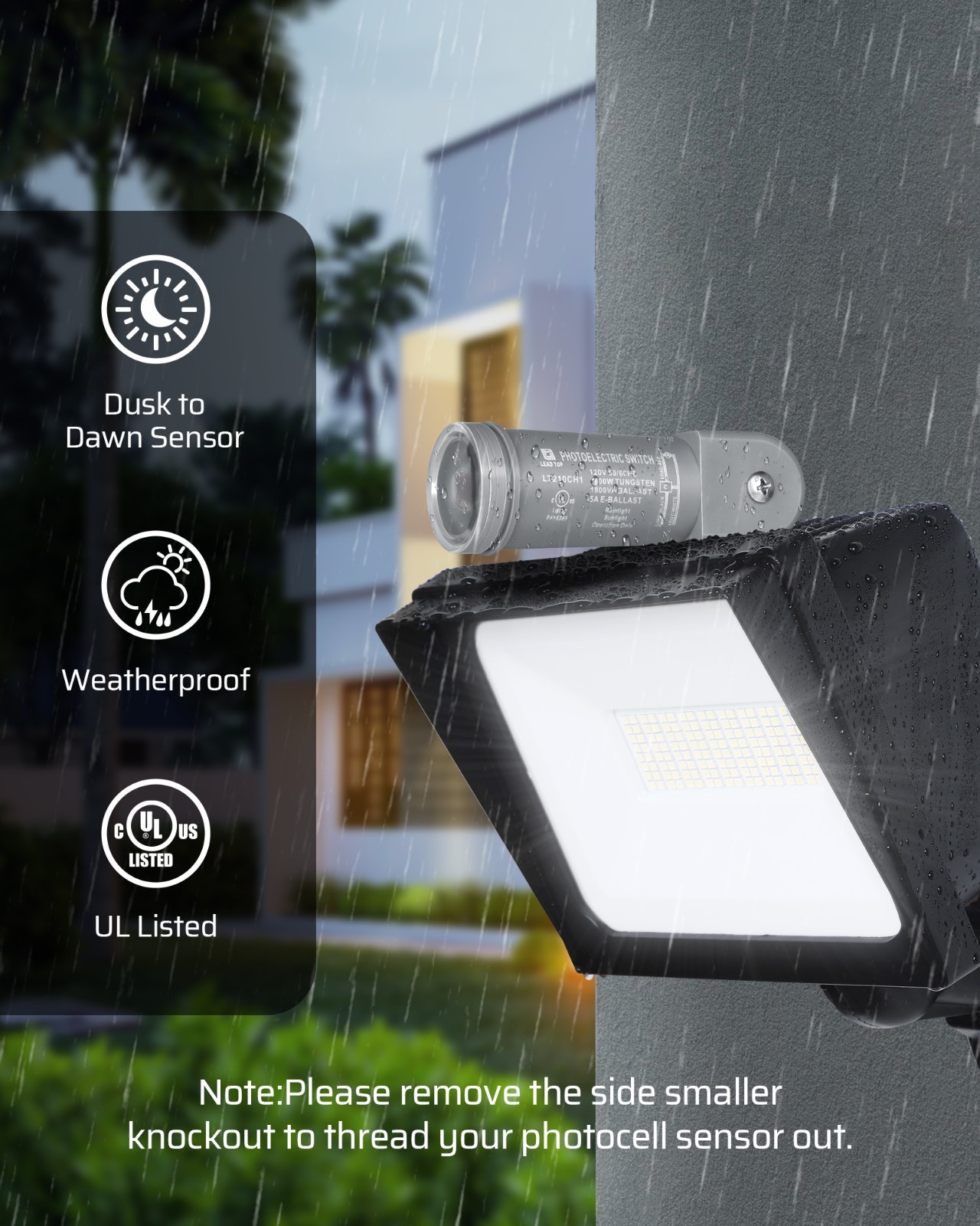 DEWENWILS Outdoor Light Sensor, Auto On/Off at Dusk/Dawn, Waterproof