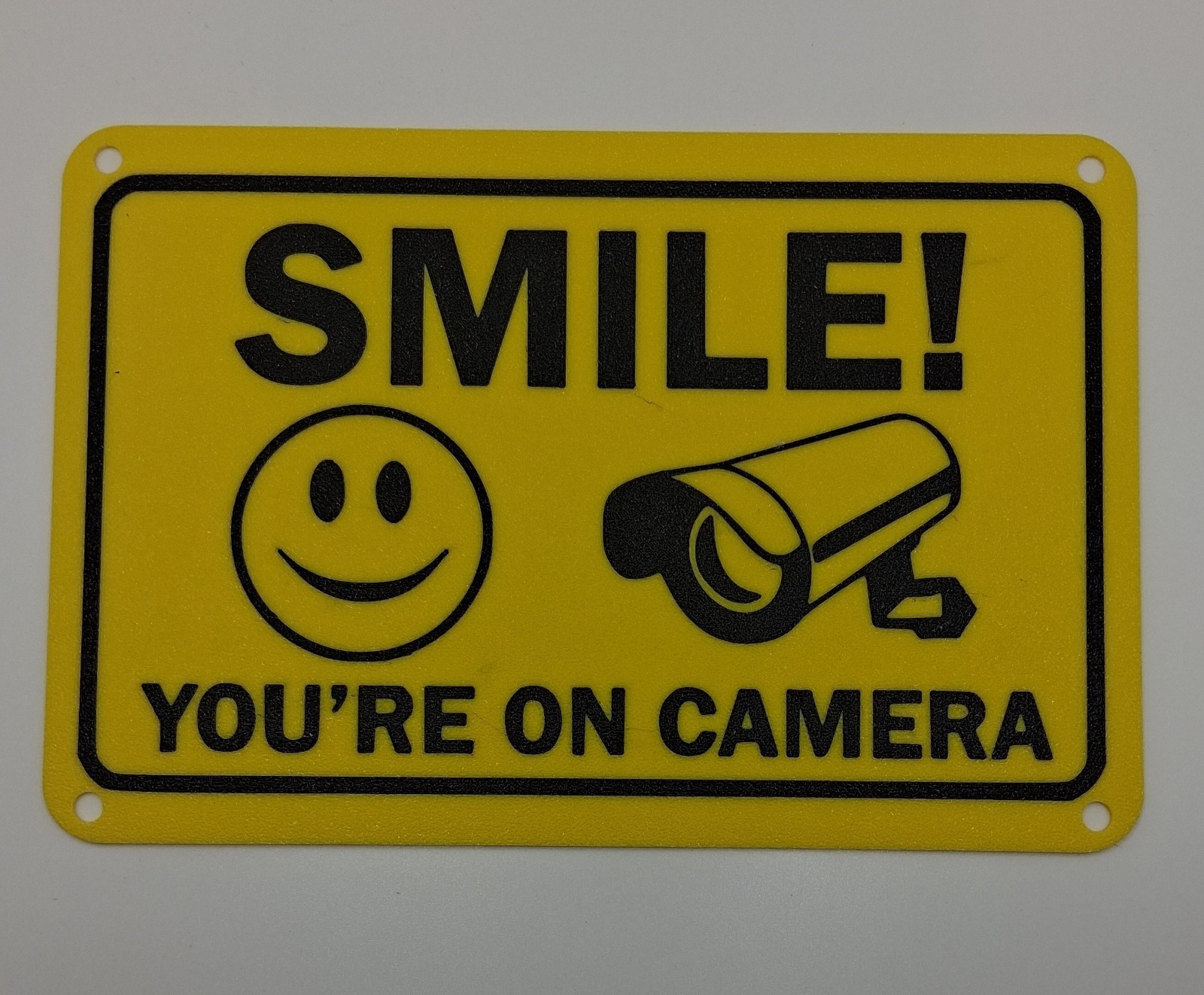 5 pack - Smile You're on Camera Signs 6"x9" Plastic