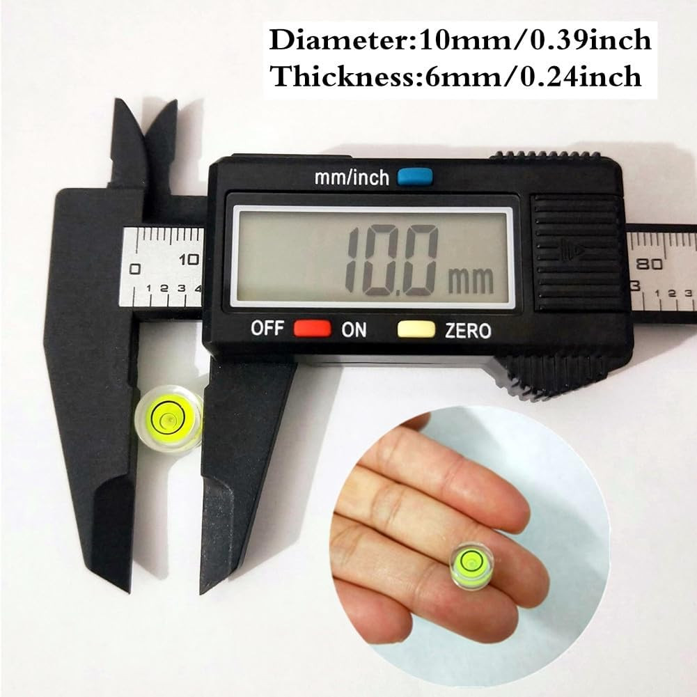 10Pcs Small Circular Bubble Level 10X6Mm Mini round Bullseye Spirit Levels Measu