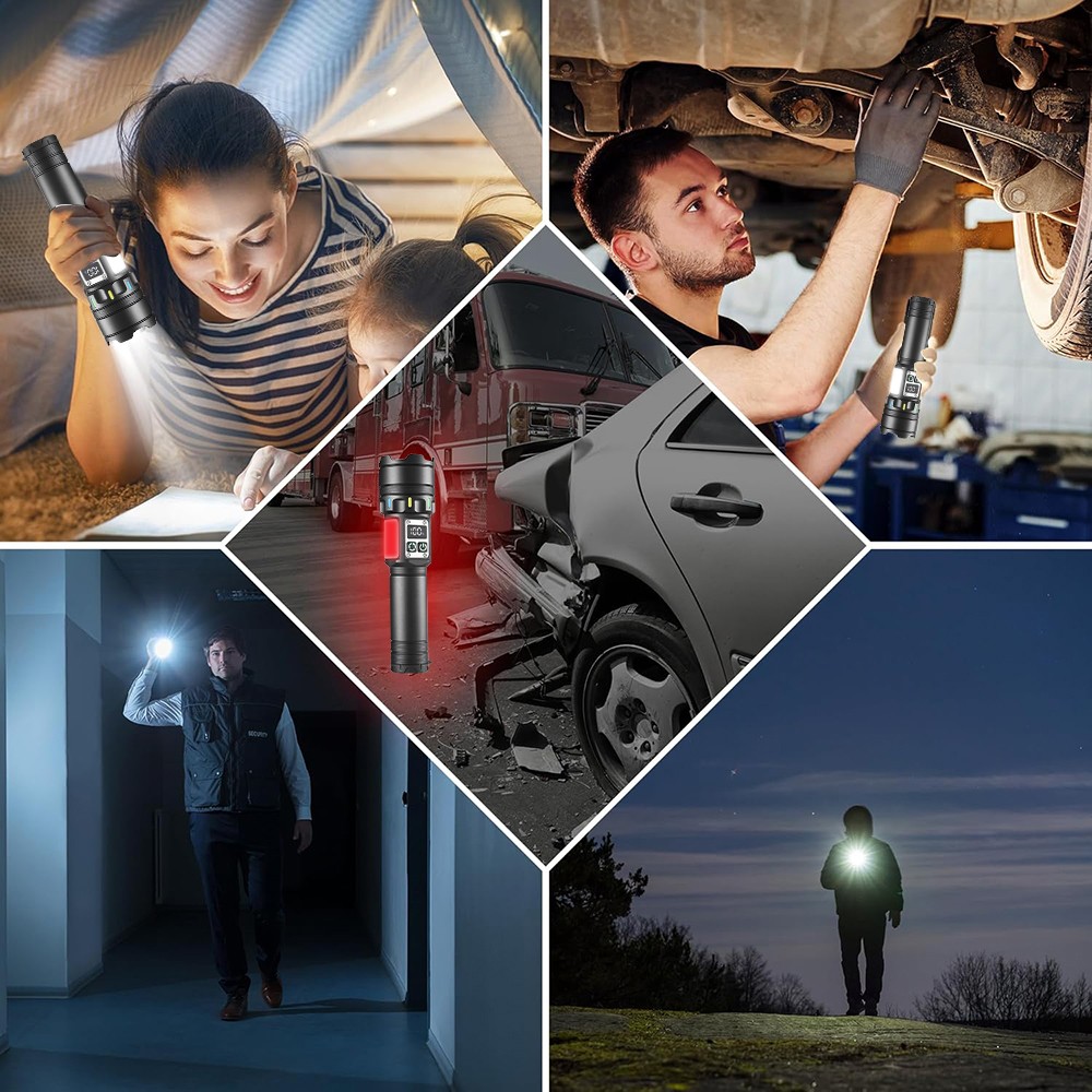 Linterna LED tactica Recargable Linternas Alta Potencia de Casa Batería Poderoso