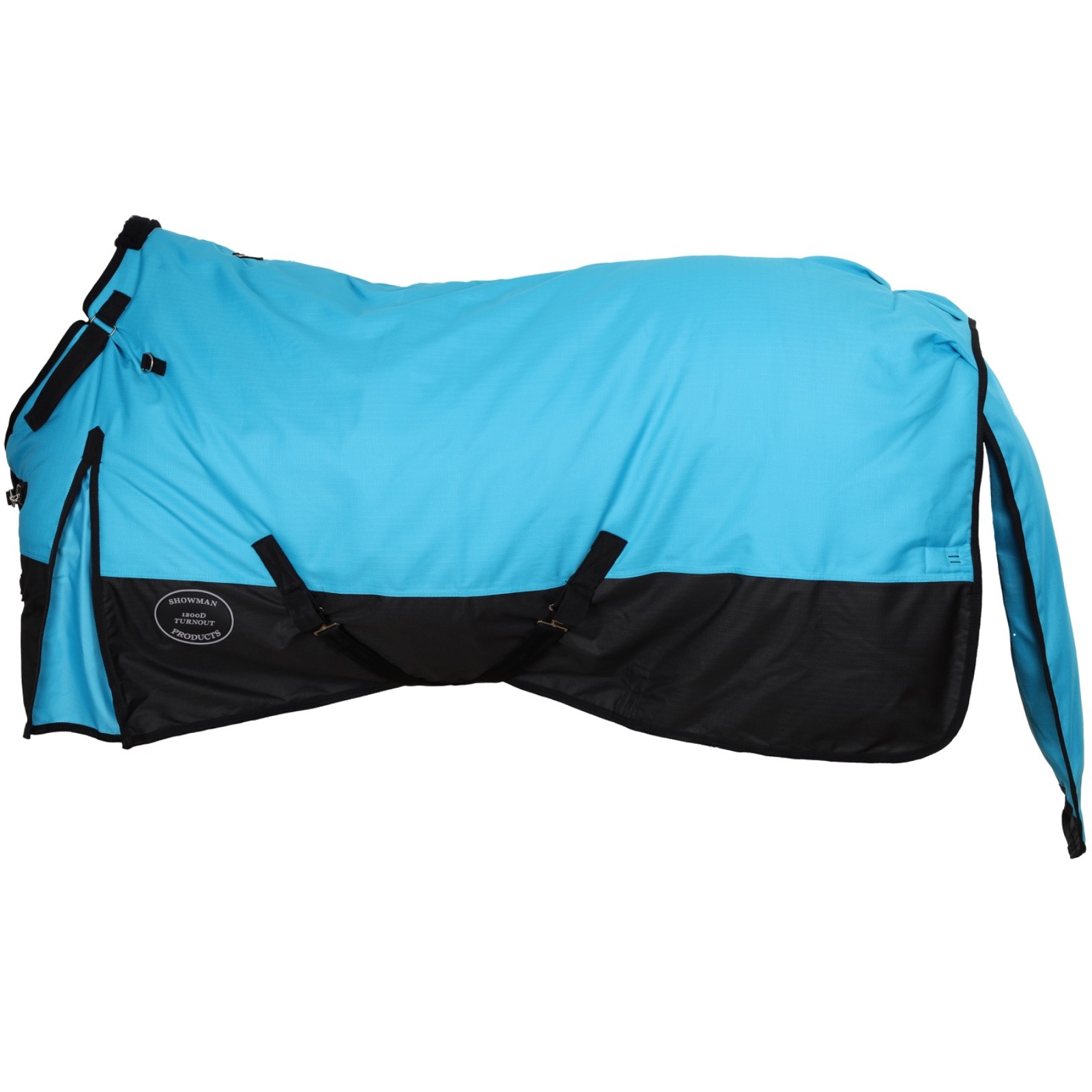 1200d 72" Showman heavyweight waterproof  turnout blanket w/snaps, tail cover