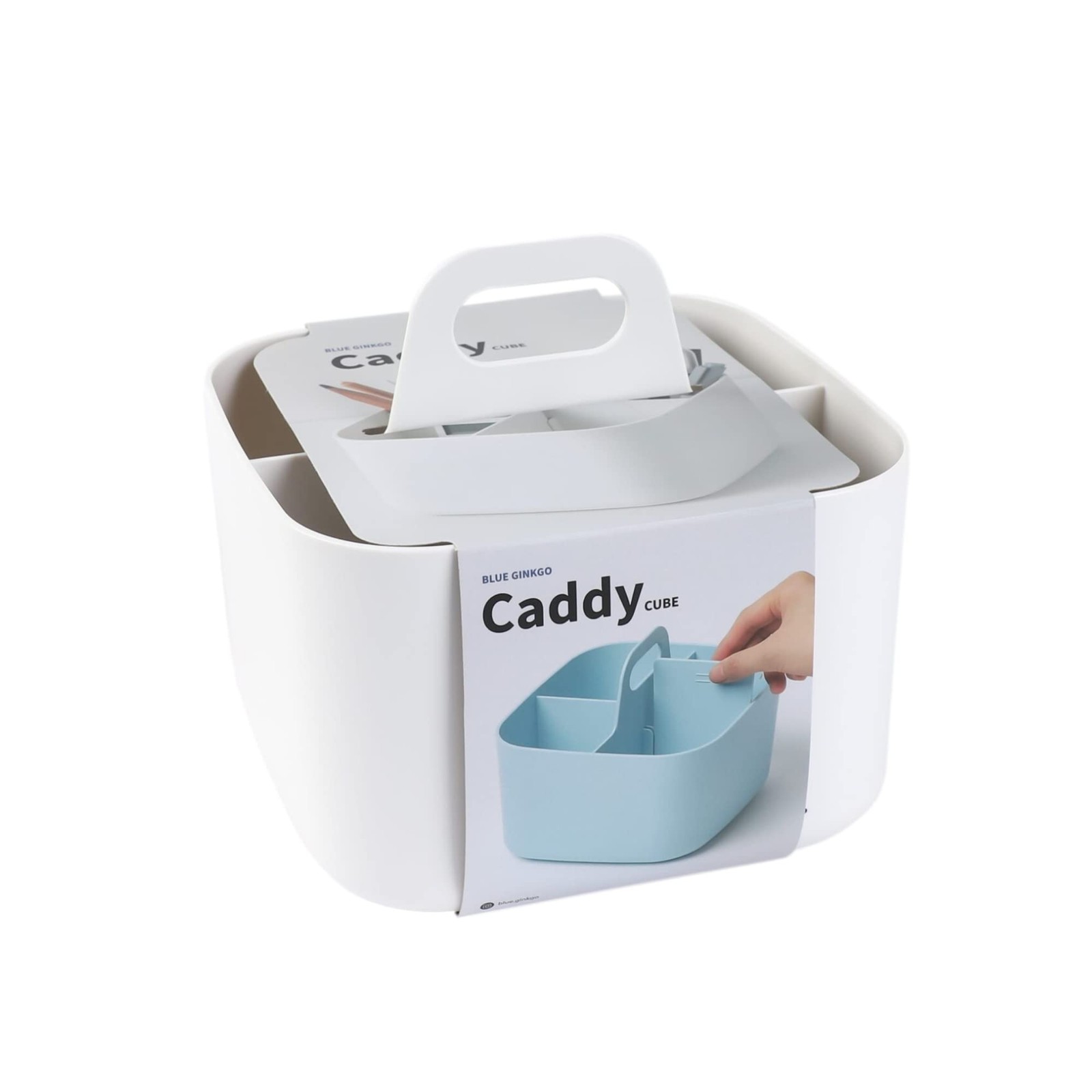 Small Stackable Organizer Caddy Portable Tote Bathroom Office Crafts White