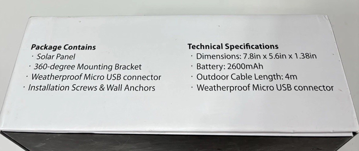 Blink Outdoor Solar Panel Battery for Blink Outdoor XT2 XT Weatherproof Mount