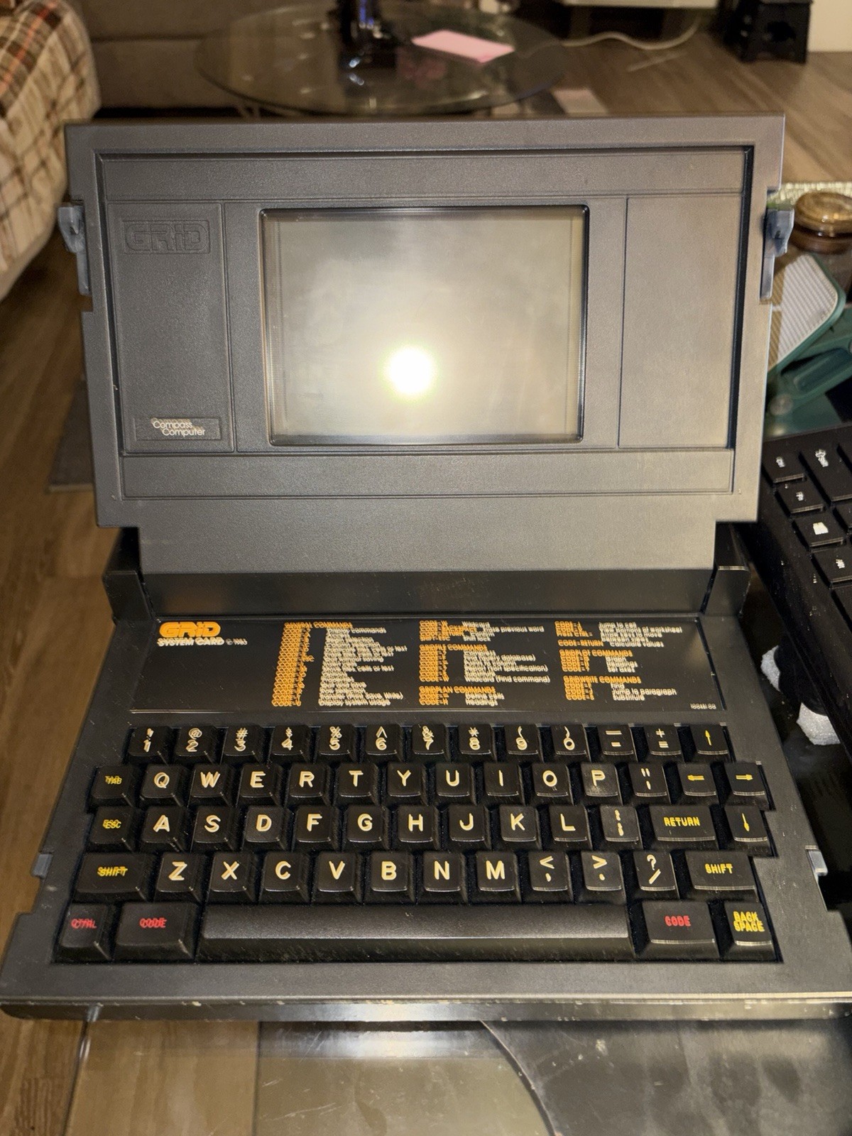 GRID Compass Computer 1101 Vintage Laptop w/ Case & Floppy Disks & Peripherals