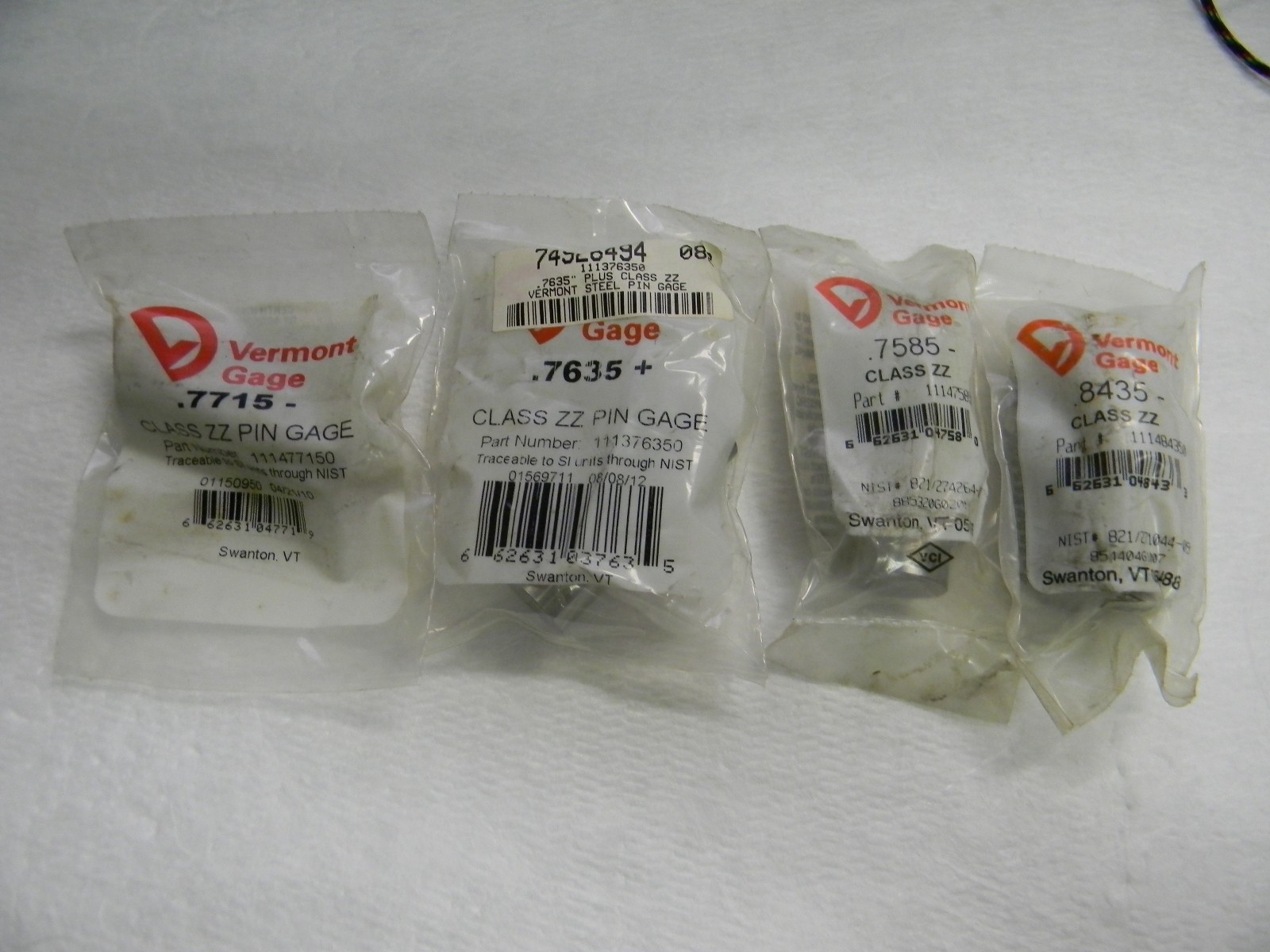Vermontgage Single Replacement  Pin Gages  Mix Lot QTY 4 74926494