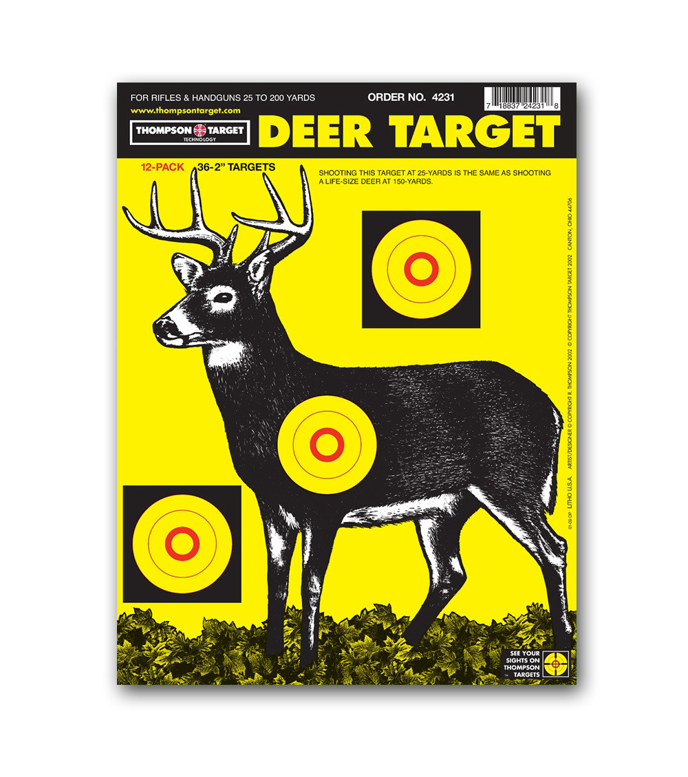 12 Thompson Targets 9" x 12" Sight Bright Deer Sight-In 4231