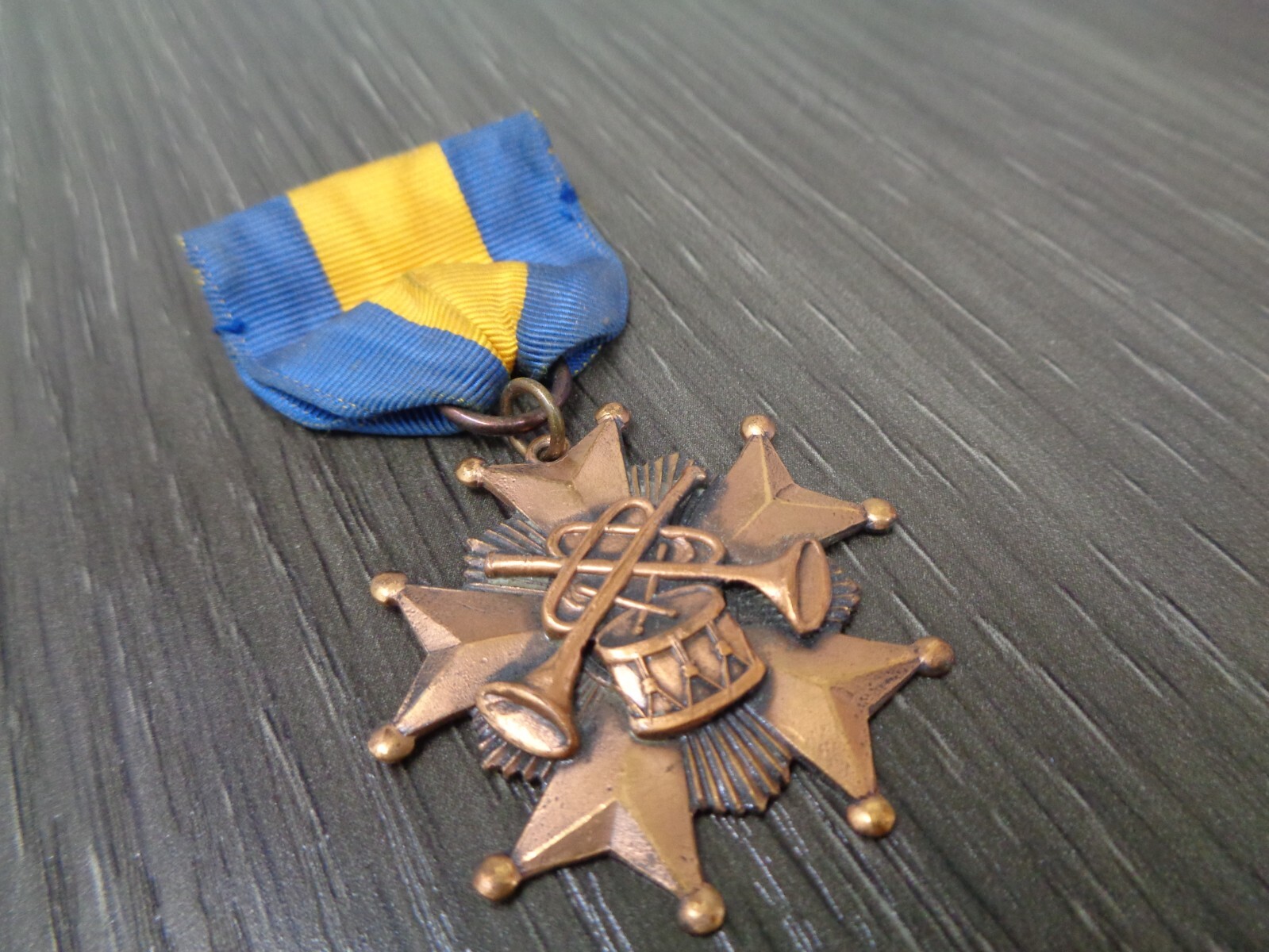 Vintage Bugle Roster Medal DISTINGUISHED