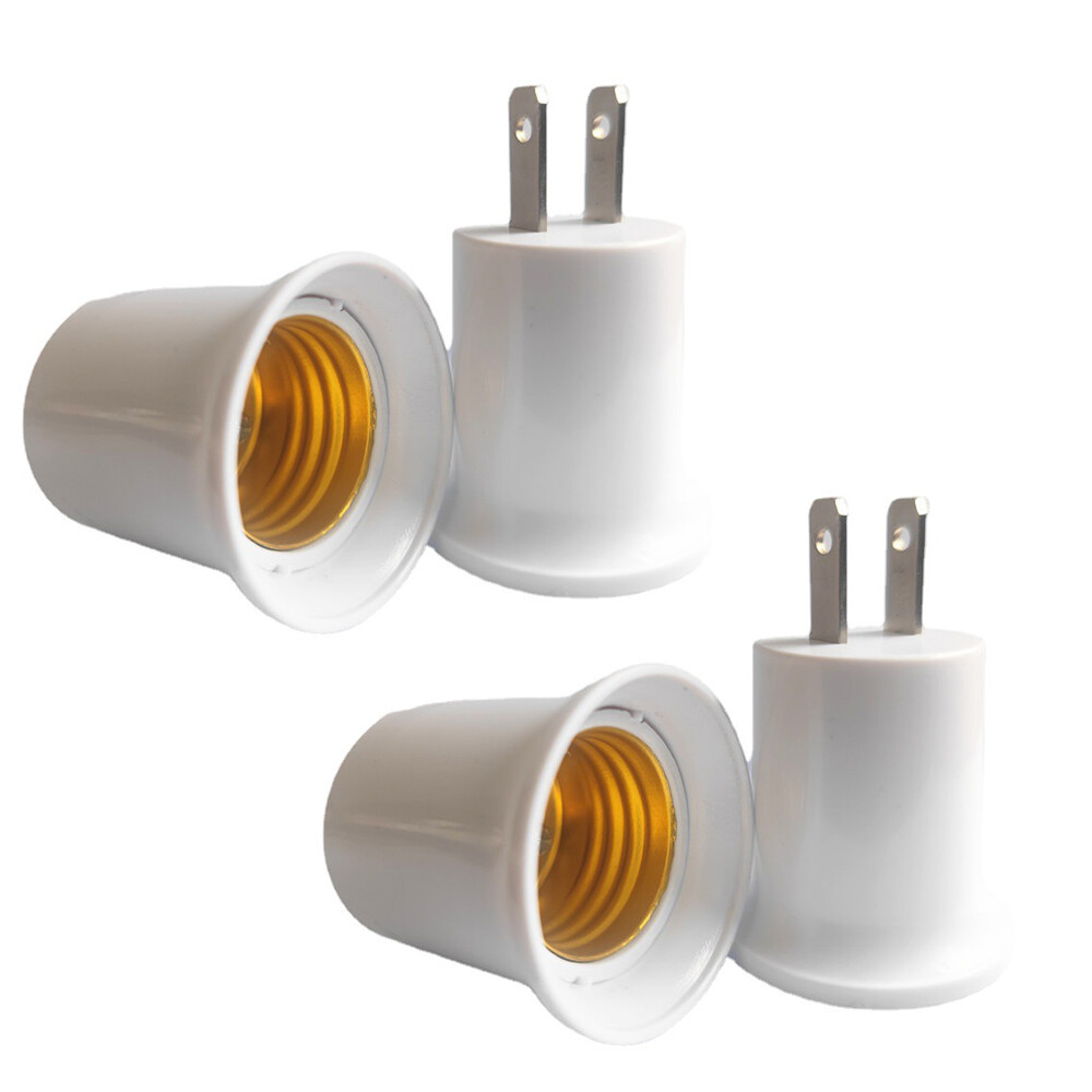 2-10Pcs 110V Outlet to E26/E27 Socket Adapter Plug-In Light Bulb Socket Convert