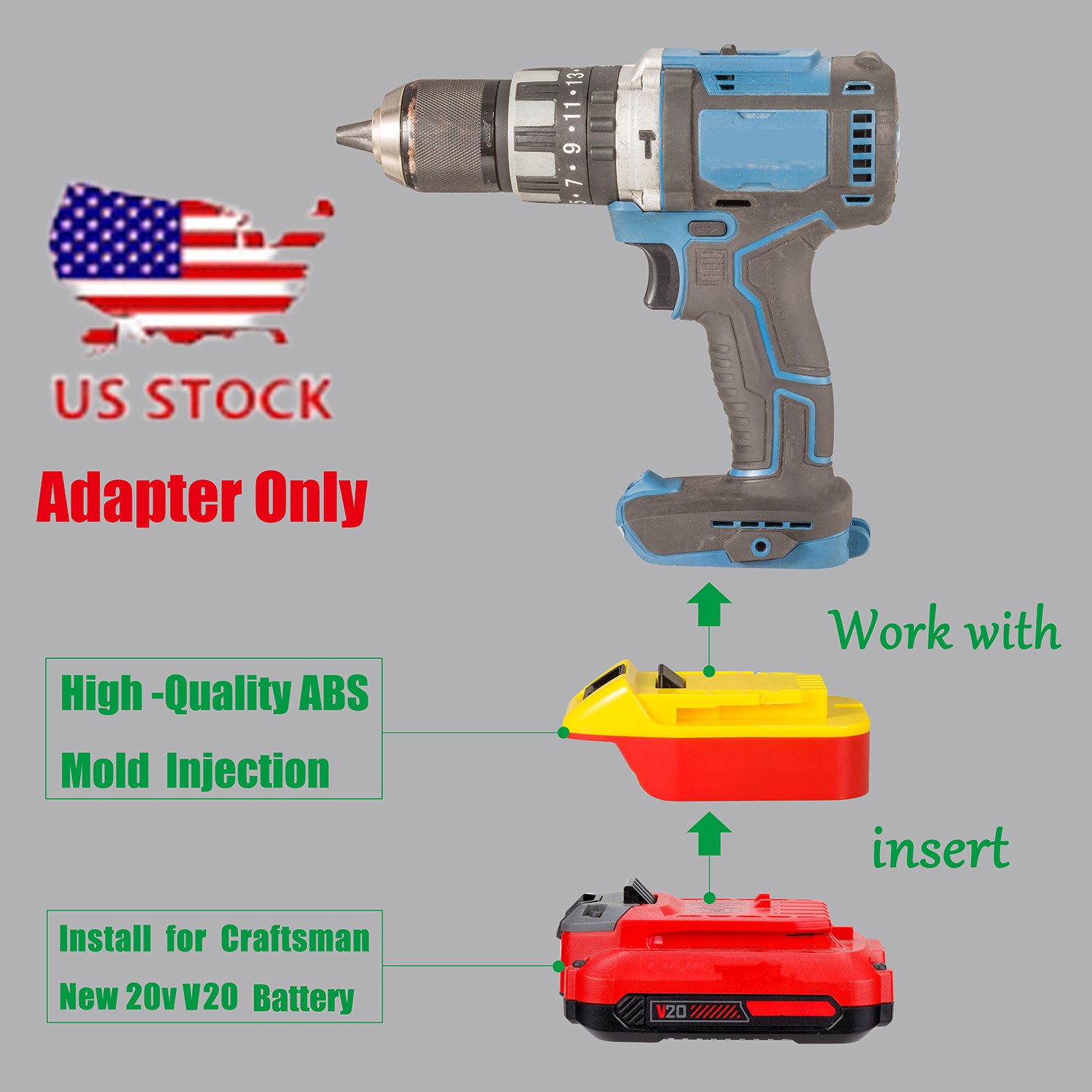 For Craftsman NEW20V/V20 Type Battery: Adapter for Hercules 20V Tools w/BMS SYS